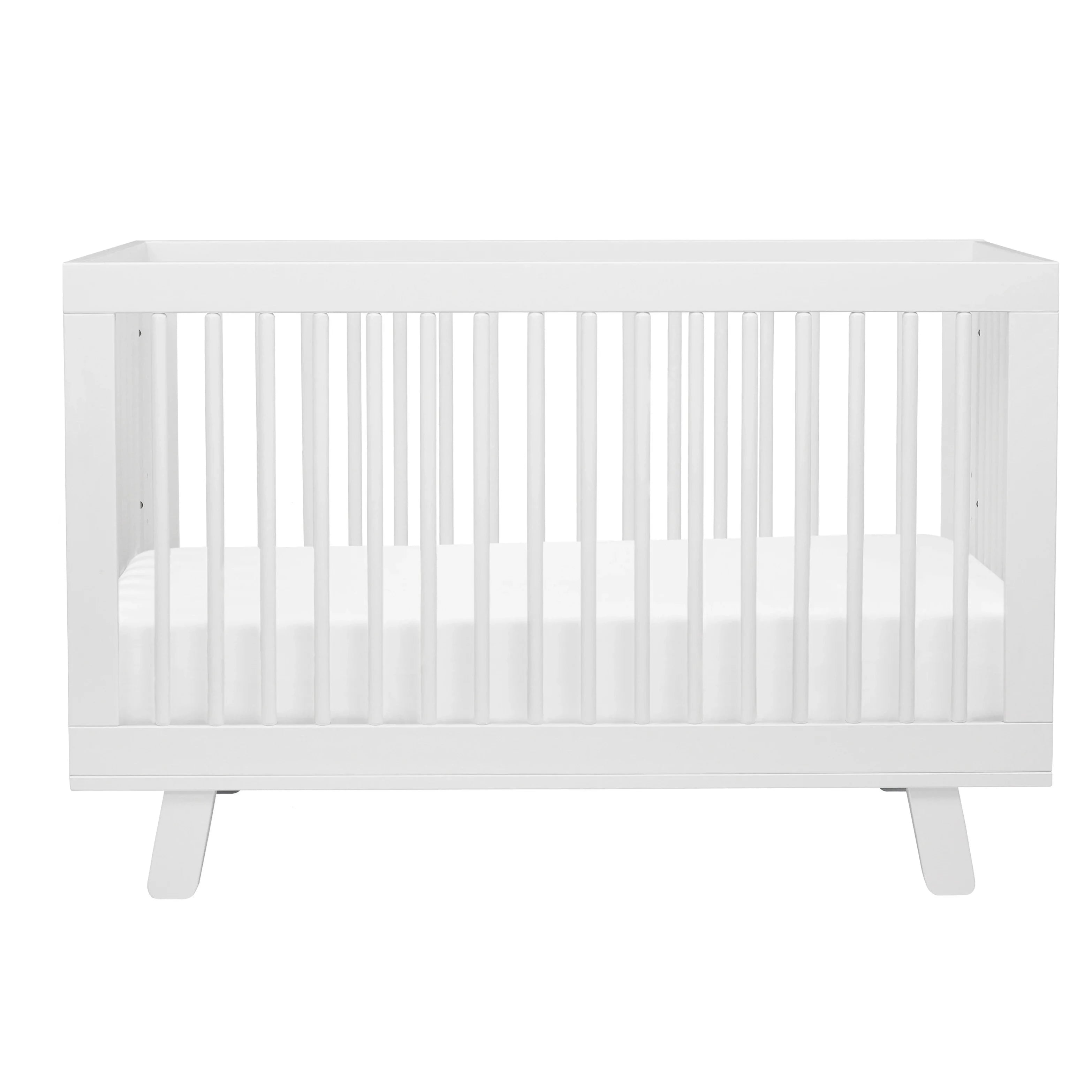 Hudson 3-in-1 Convertible Baby Crib with Toddler Bed Conversion Kit - White Nursery Furniture for Newborn to Toddler - Perfect for Nursery, Bedroom & Daycare Use