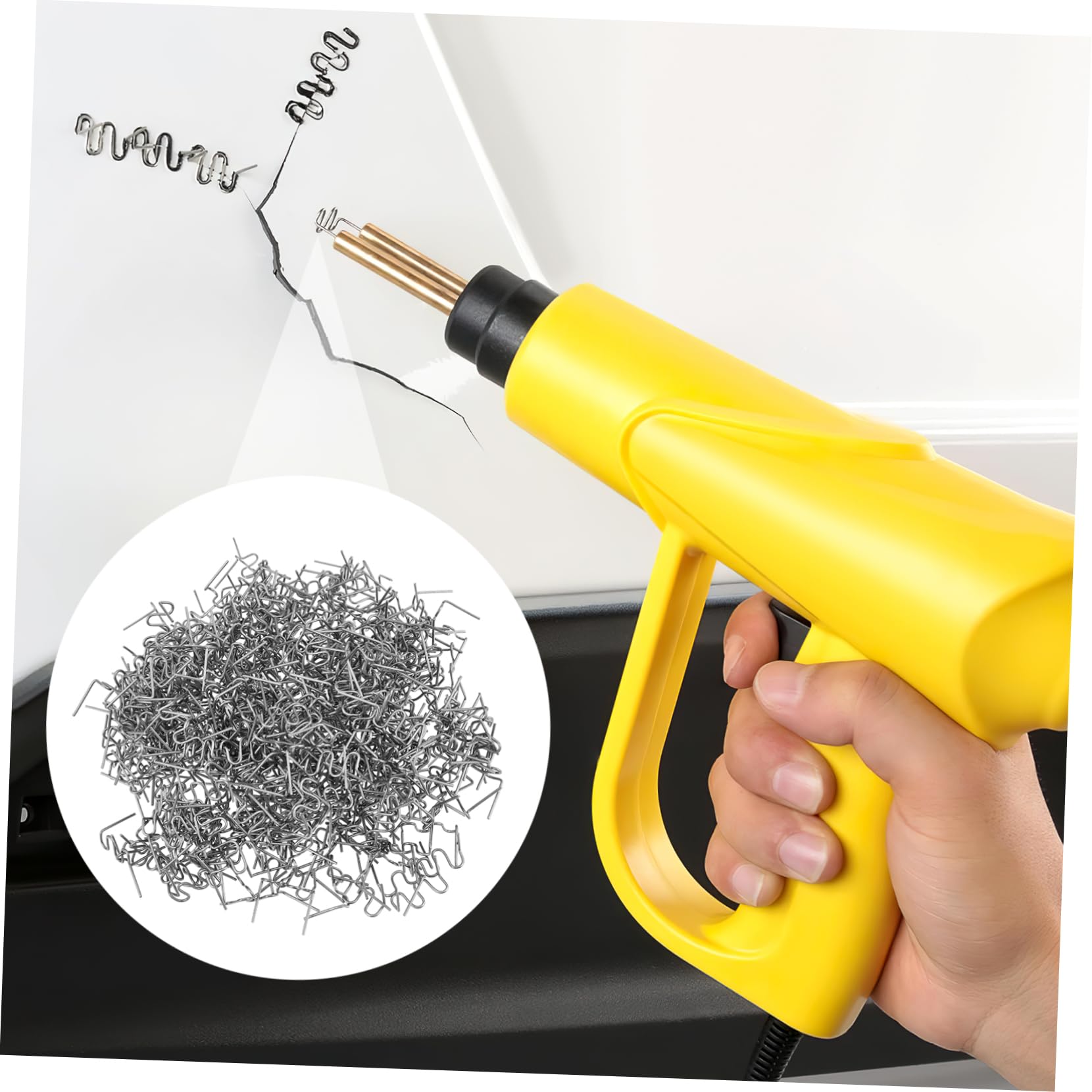 IMIKEYA 500pcs Car Bumper Repair Kit - Bumper Welding Rods, Staples & Electrodes for Easy Auto Body Repairs - Professional Brazing Wire & Repair Stick for DIY Car Bumper Fixes - Perfect for Dent Removal, Crack Repair & Wave Damage Restoration
