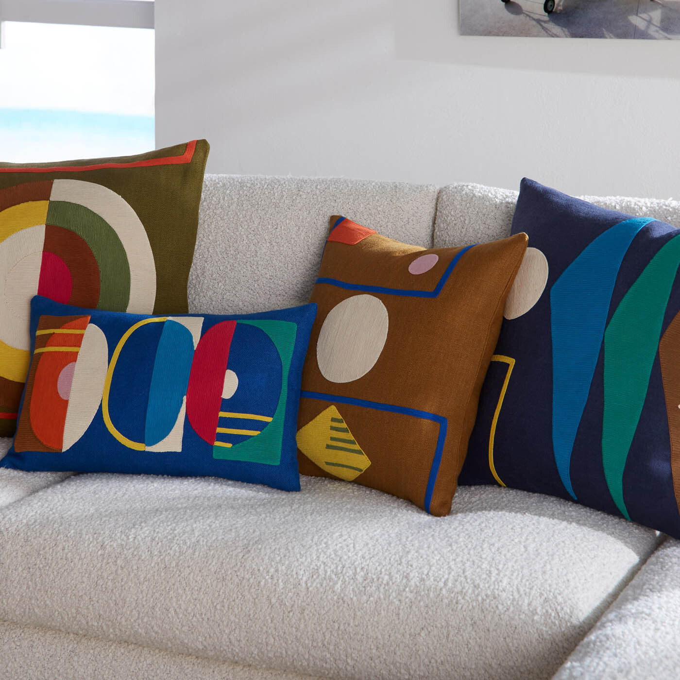 Monterey Shapes Pillow - Soft & Comfortable Geometric Cushion for Kids & Adults - Perfect for Nursery, Bedroom, Sofa & Travel