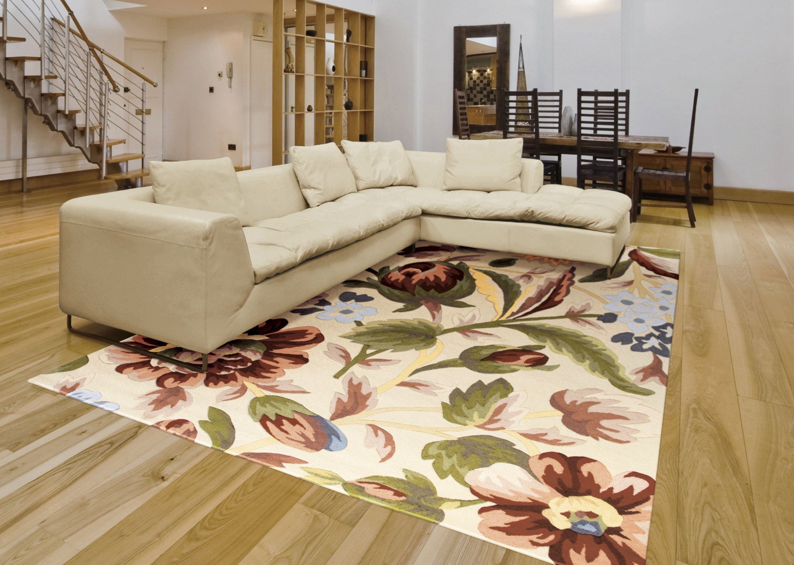Nourison Fantasy Botanical Ivory 5' x 7'6