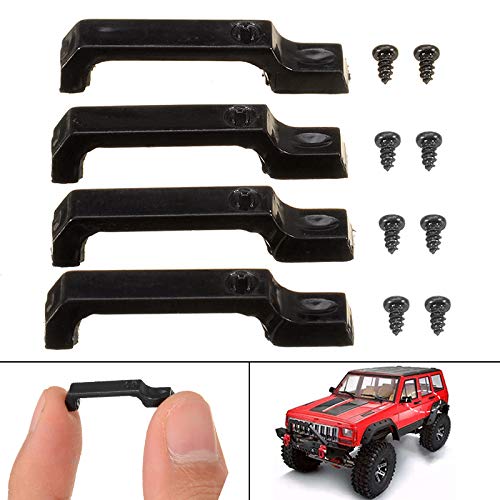 4Pcs ABS Plastic Black Door Handles for 1/10 RC Crawler Car - Durable Remote Control Accessories & Replacement Parts | Perfect for Off-Road RC Models, DIY Upgrades, and Crawler Car Customization