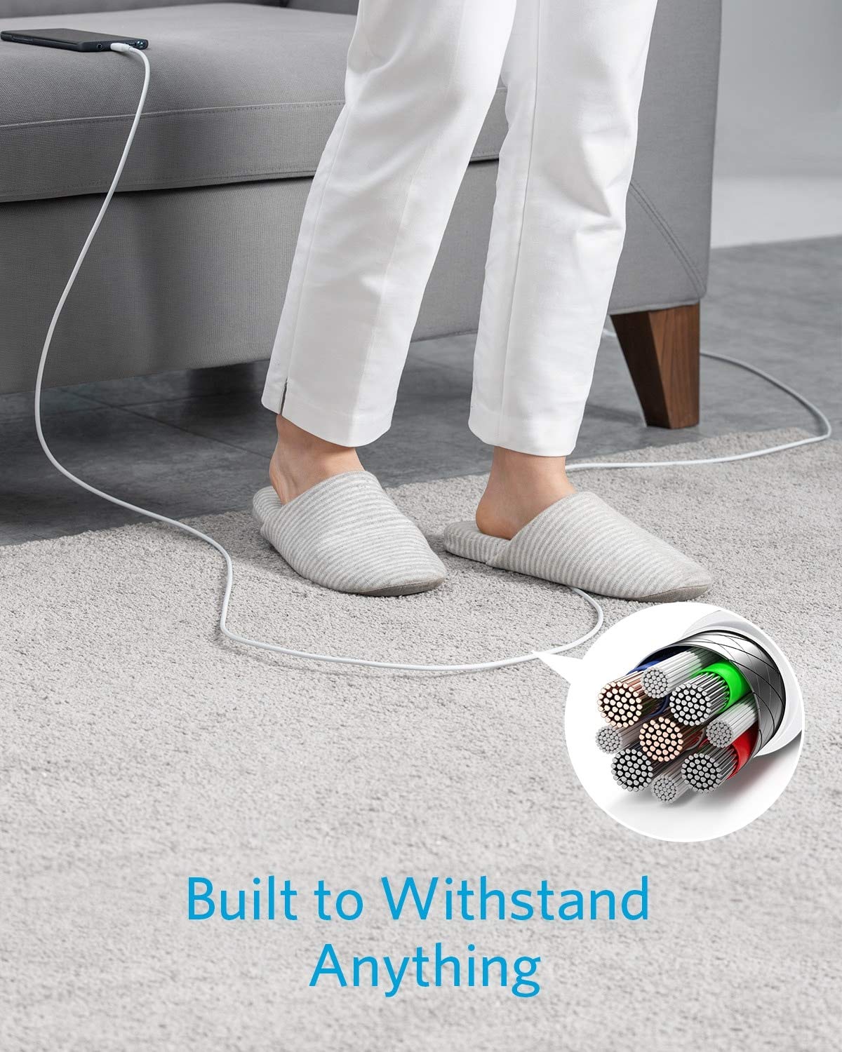 Anker Powerline III USB-C to USB-C 2.0 Fast Charging Cable (10ft, 60W) - Compatible with MacBook Pro 2020, iPad Pro 2020, Nintendo Switch, Samsung Galaxy S20/S9/S8 Plus, Google Pixel - White | Perfect for Home, Office & Travel Charging