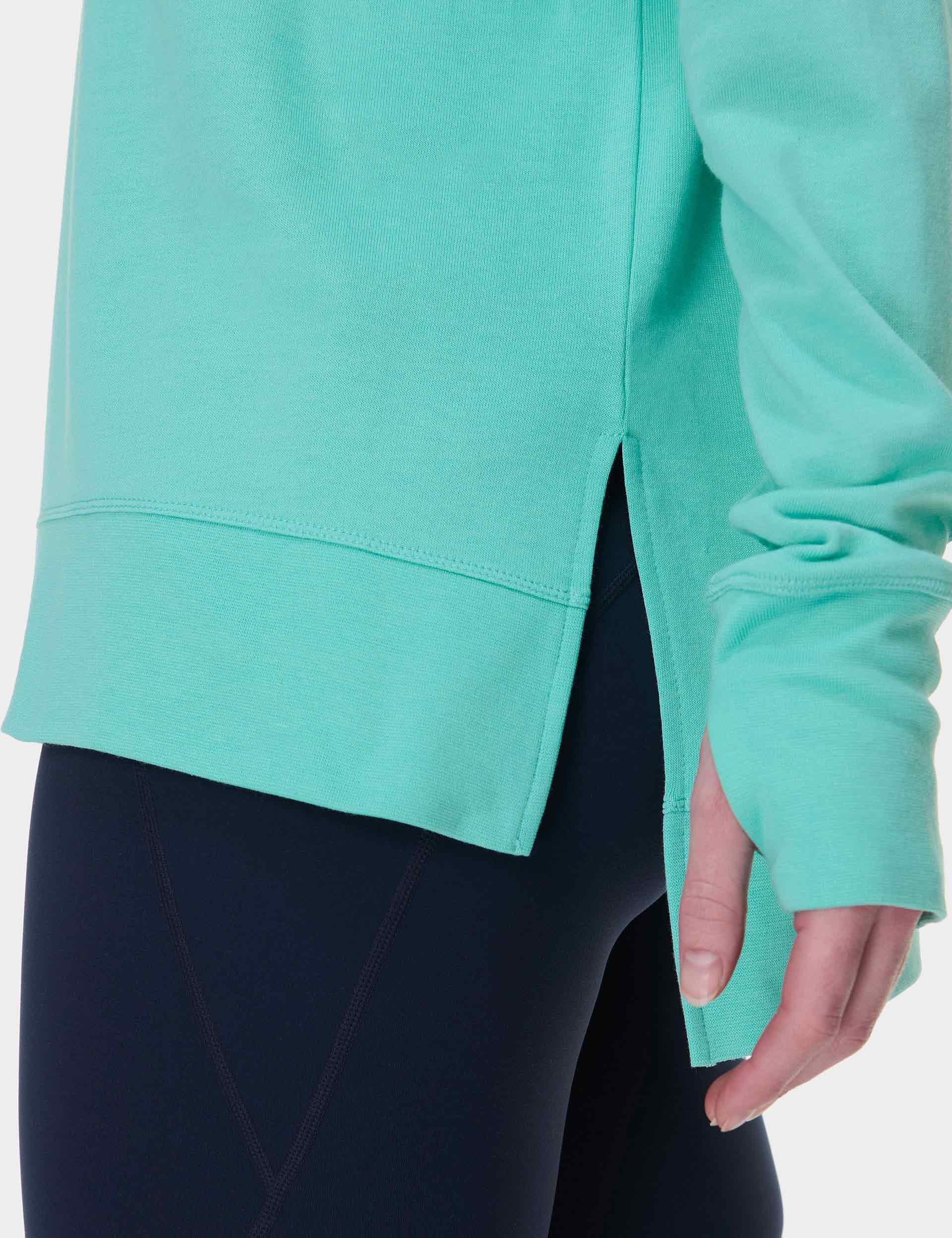 After Class Longline Sweatshirt for Women - Oversized Pullover Hoodie in Sea Spray Blue | Cozy Loungewear for Relaxing at Home, Running Errands & Casual Outings
