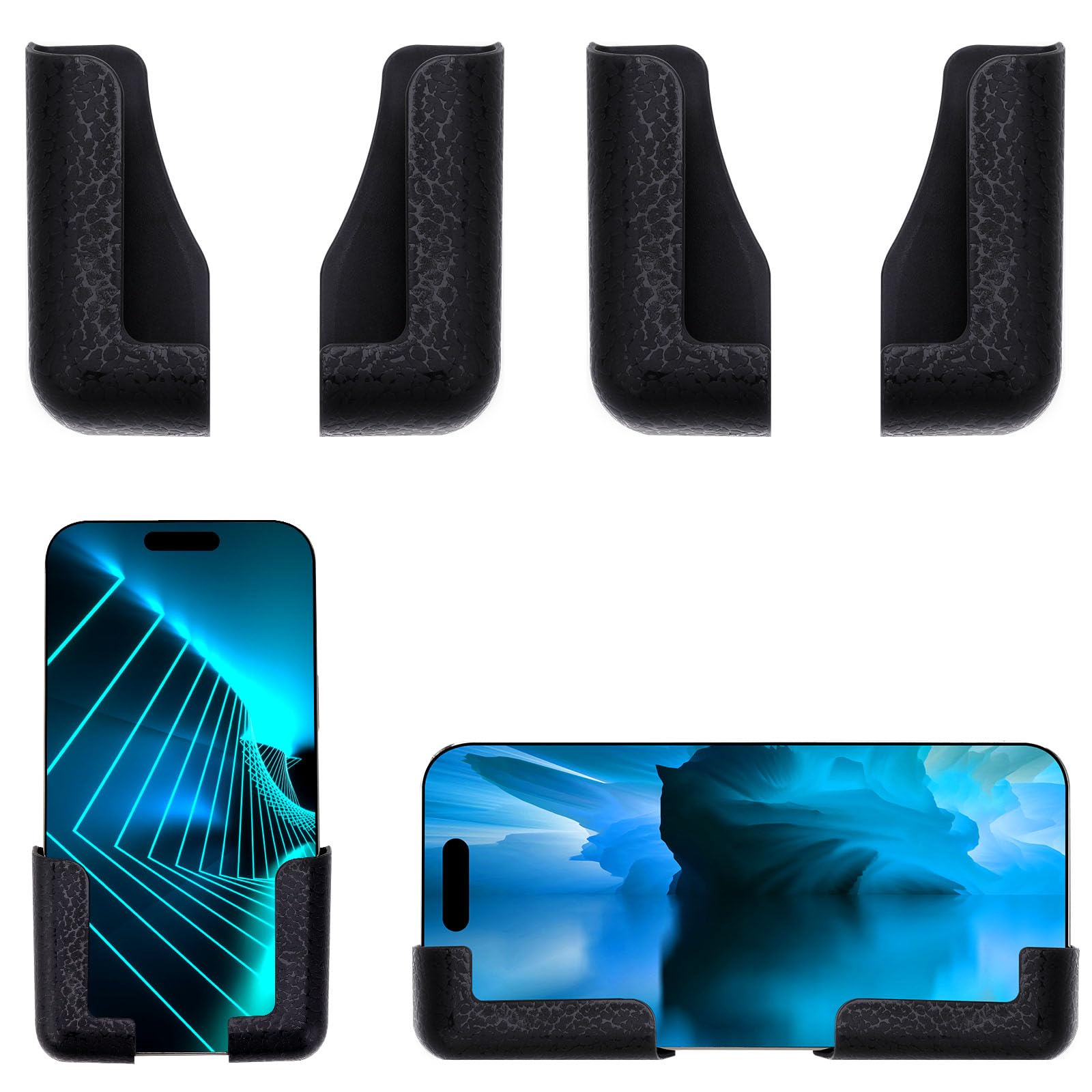 Bewudy 2-Pack Car Phone Holder - Adjustable Dashboard & Wall Mount for Home & Back Seat Use