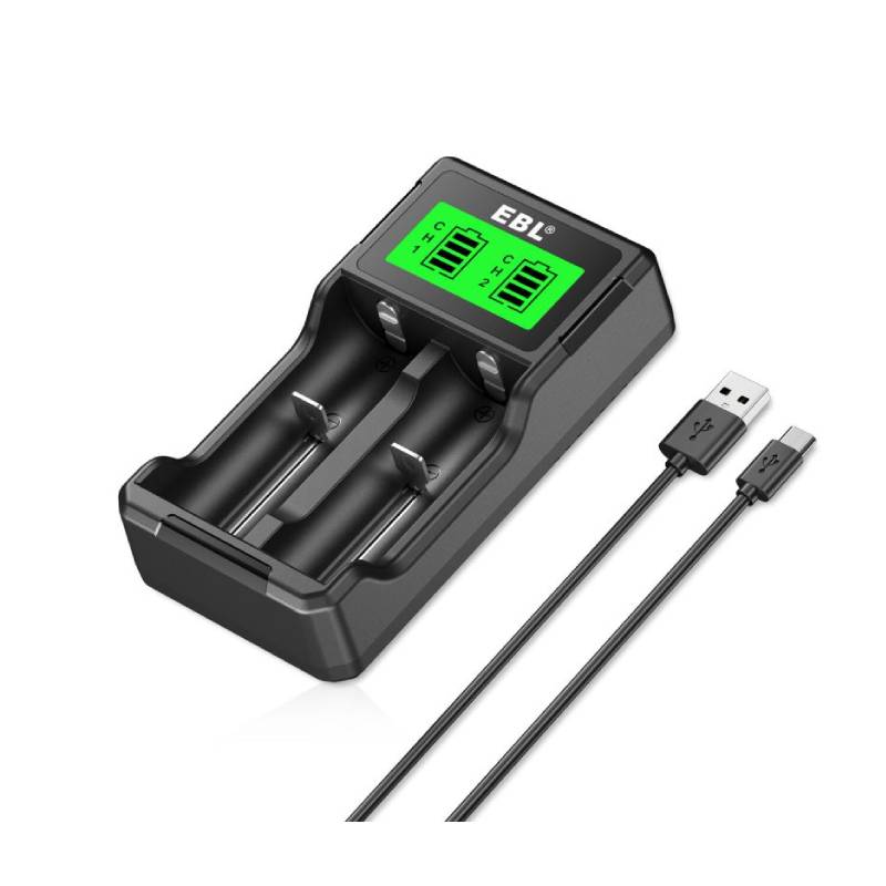 EBL SW 3K Universal 18650 Battery Charger for 3.7V Li-ion/NiMH/NiCD Batteries - Fast Charging for Flashlights, Cameras, and Electronic Devices