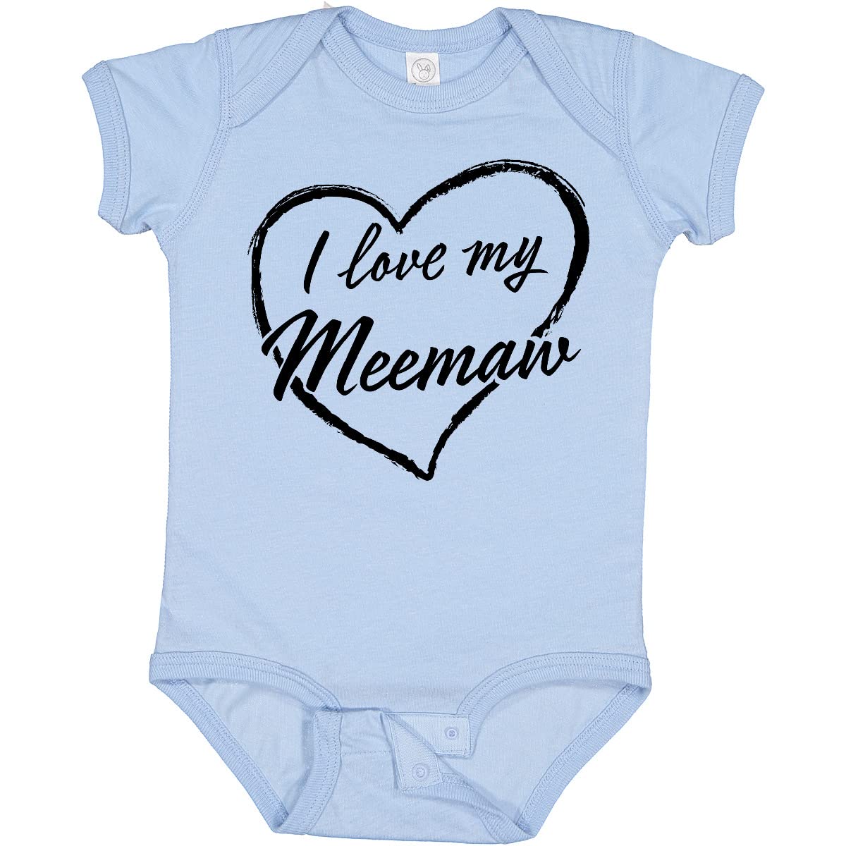 Inktastic I Love My Meemaw Black Chalk Heart Baby Bodysuit - Cute Outfit for Grandparents Day, Family Reunions & Photo Shoots
