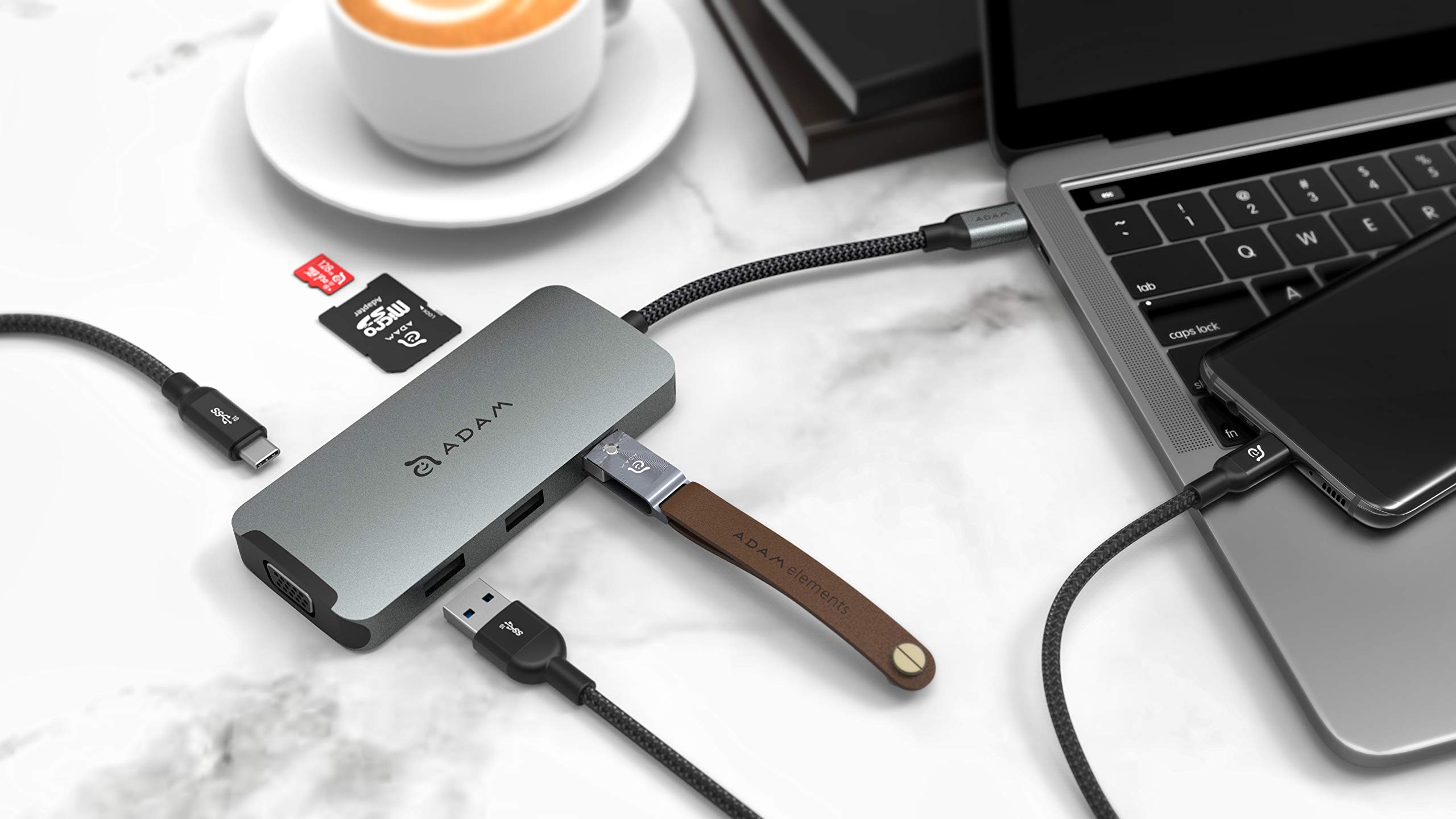 8-in-1 USB C Hub with 4K HDMI, 100W PD, SD Card Reader - for MacBook & Travel