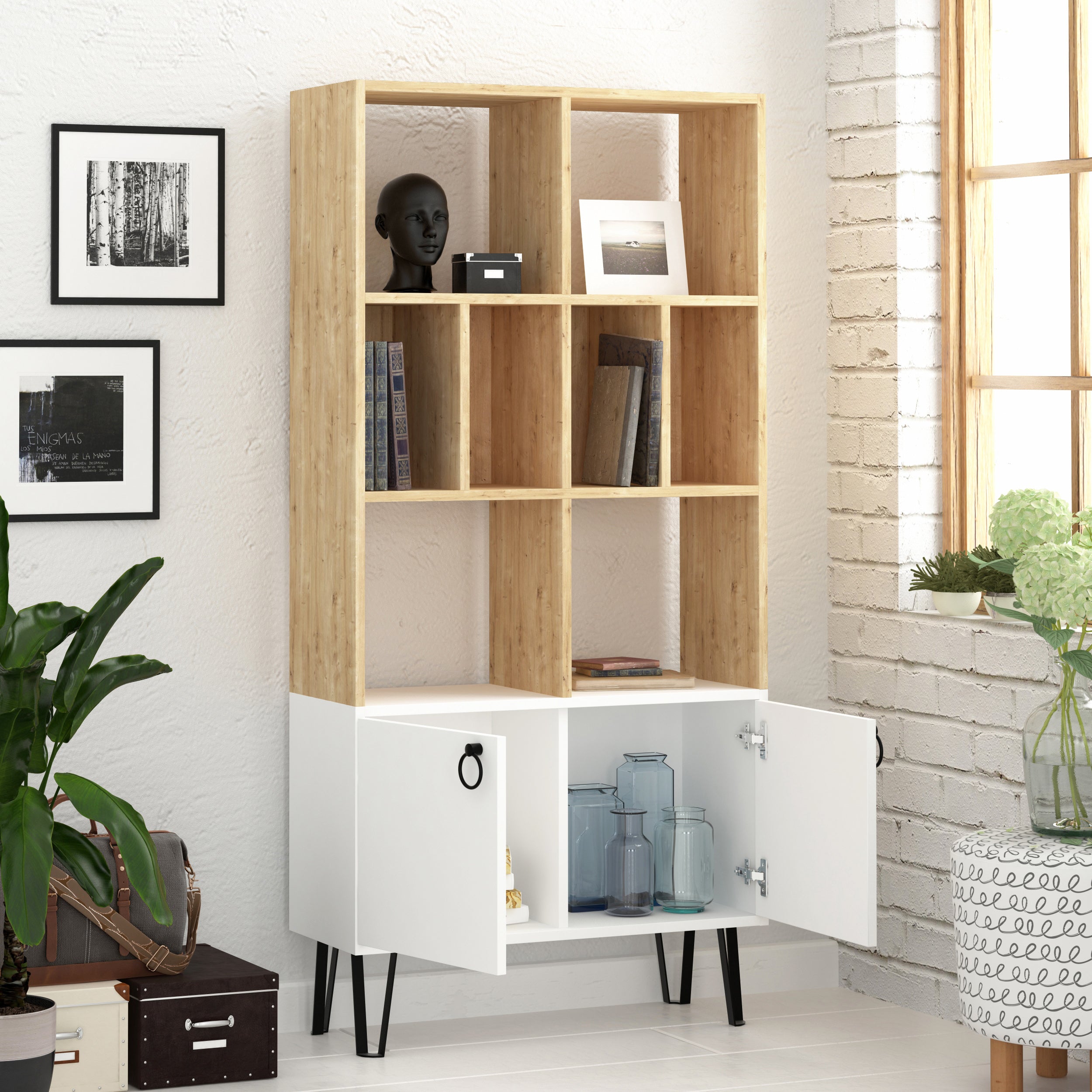 Rayburn Bookcase - Modern Wooden Bookshelf for Home & Office - Stylish Storage for Books, Decor & Essentials | Perfect for Living Room, Bedroom, Study & Office Spaces