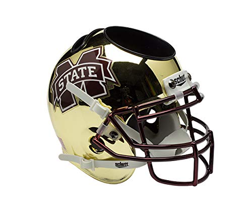 Schutt NCAA Mississippi State Bulldogs Football Helmet Desk Caddy - Stylish Office Organizer for Fans & Collectors - Perfect for Home, Office, or Dorm Room Decor