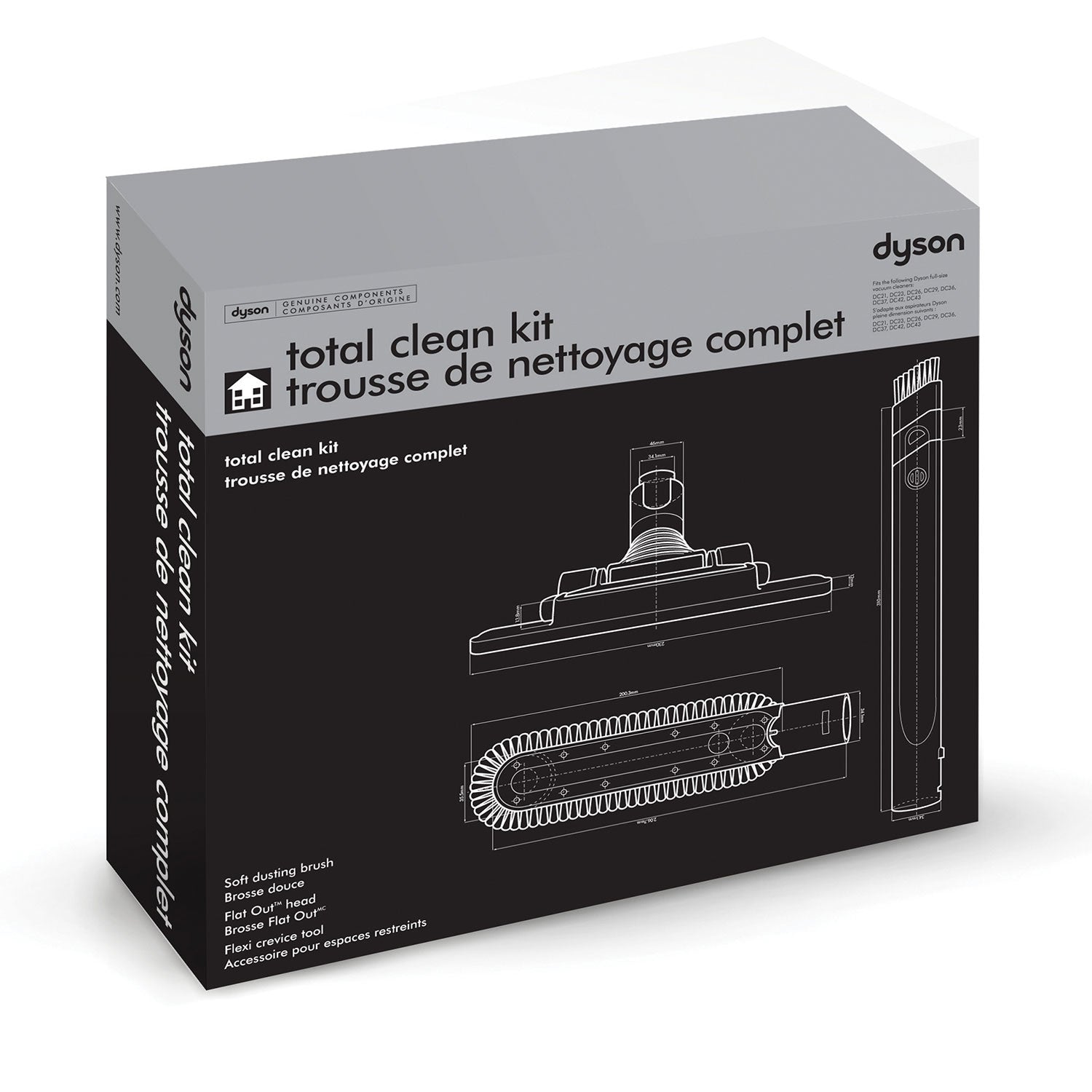 Dyson Total Clean Kit 924613 - Premium Vacuum Cleaner Accessories for Deep Cleaning | Perfect for Home, Car & Pet Hair Removal
