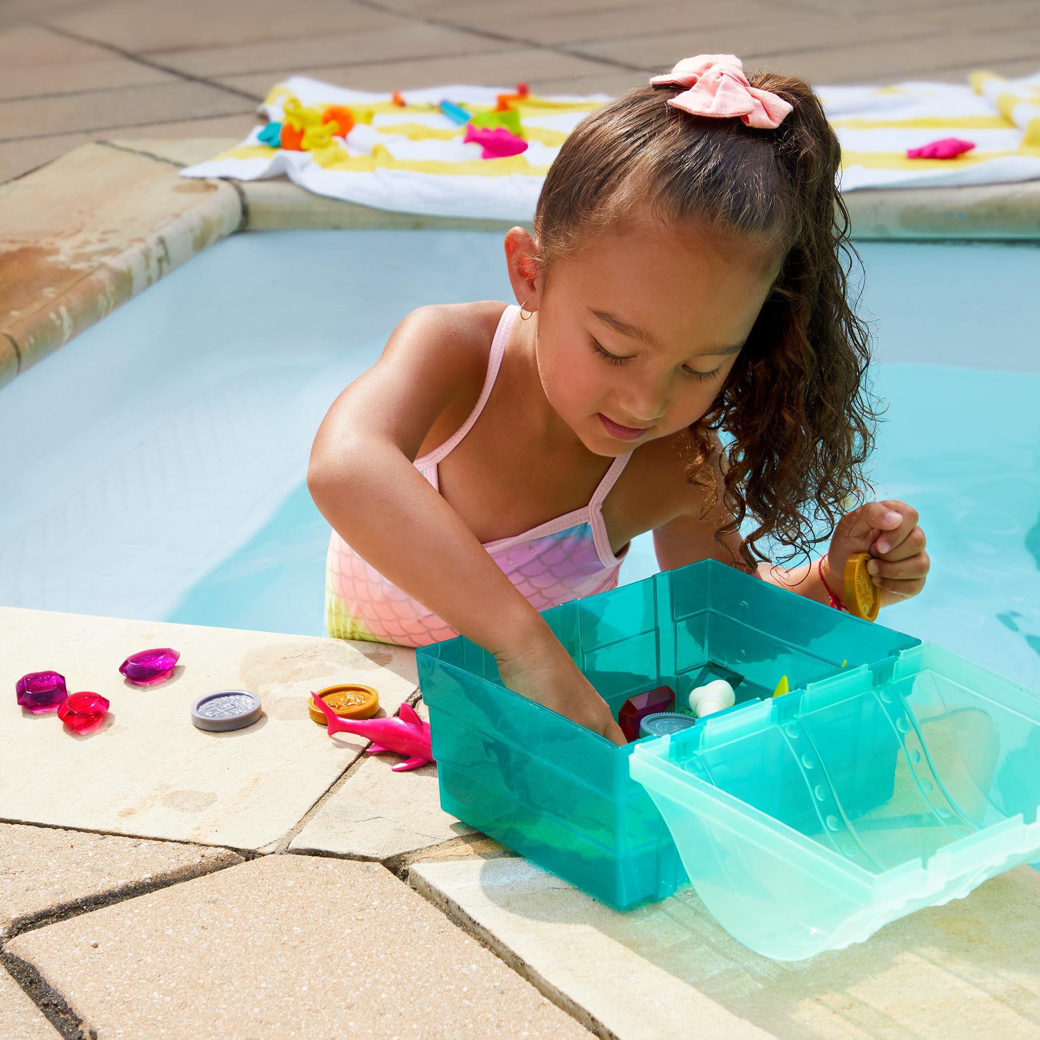 B. Toys Pirate Pool Toys Set - 27 Sinking Diving Toys for Kids Ages 6+ | Bath & Swimming Pool Games | Underwater Treasure Hunt Adventure for Summer Fun