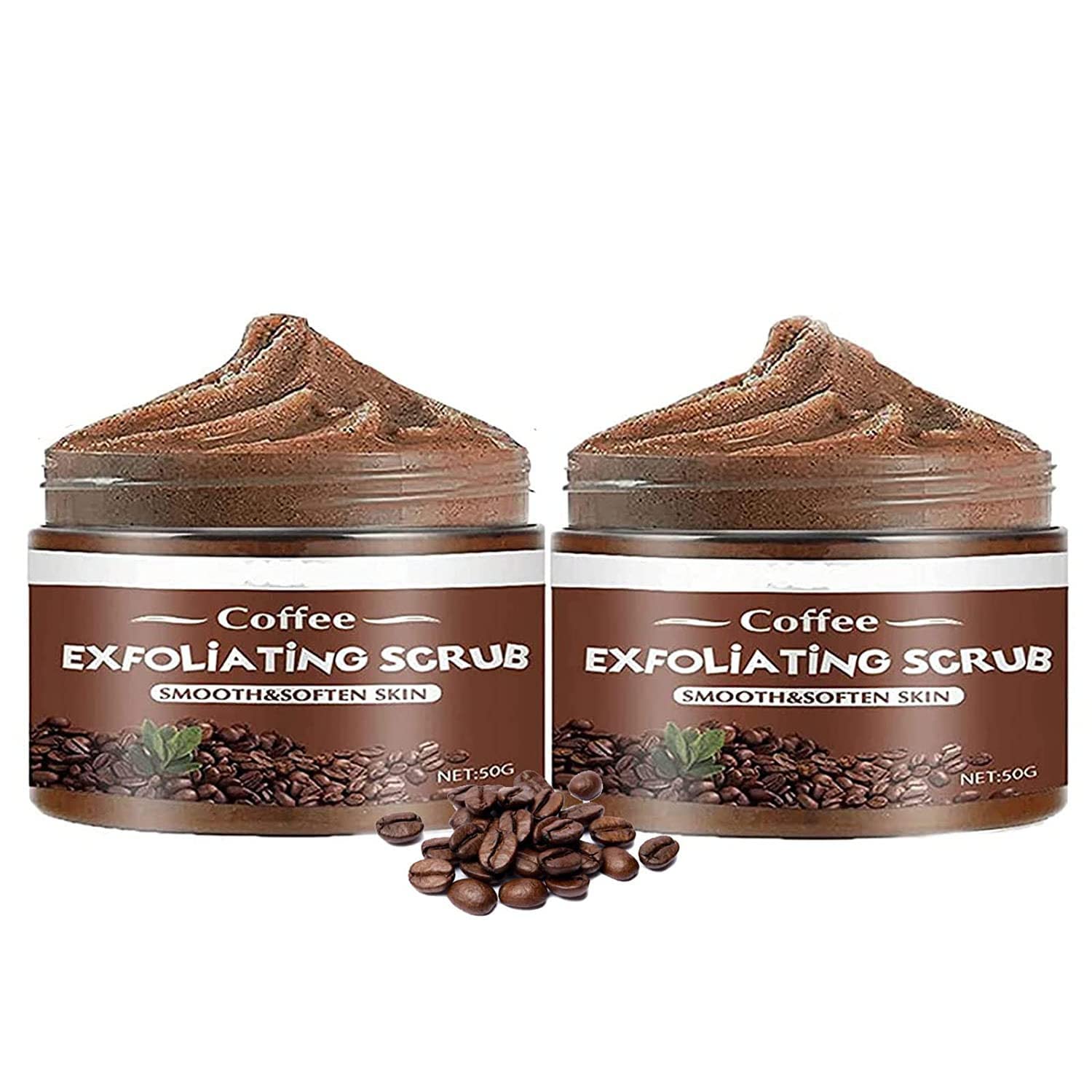 Organic Coffee Body Scrub - Exfoliating & Renewing Skin Care Treatment for Hands, Feet & Body - All Natural Coffee Grounds Scrub for Soft, Smooth Skin - Perfect for Spa Day, Dry Skin Relief & Self Care Routine (2 Pack)