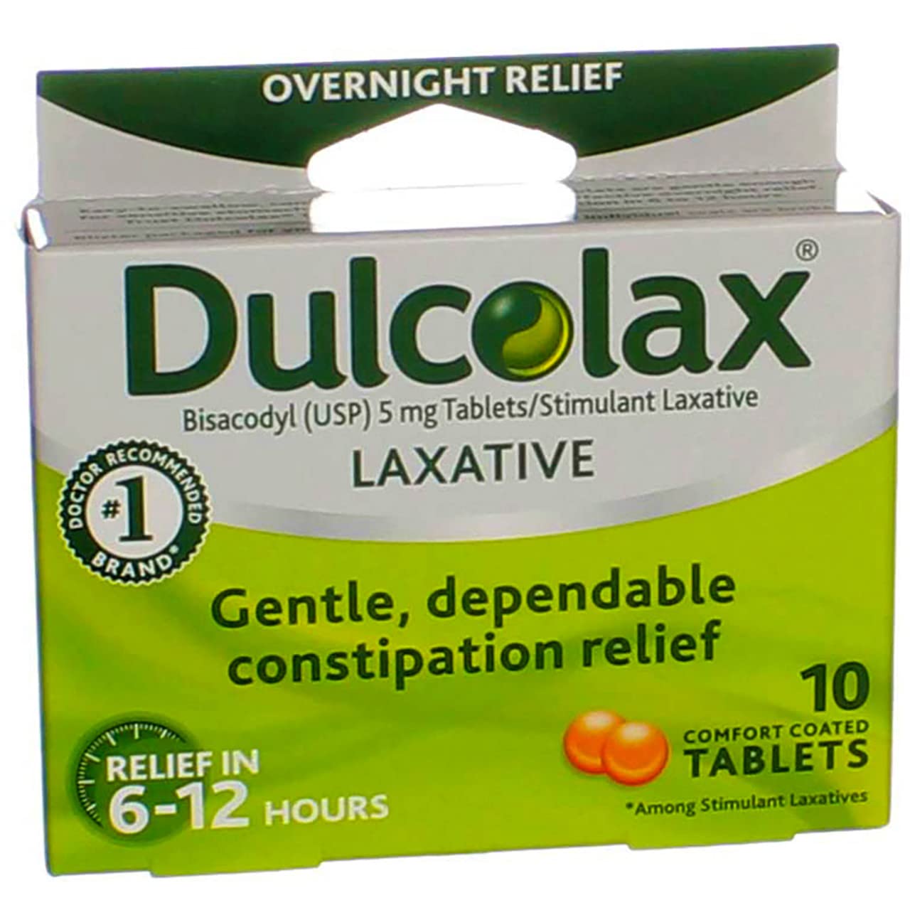 Dulcolax Laxative Tablets for Adults - 40 Count (4 Packs of 10) - Gentle Constipation Relief - Works Overnight - For Occasional Constipation Relief at Home or Travel