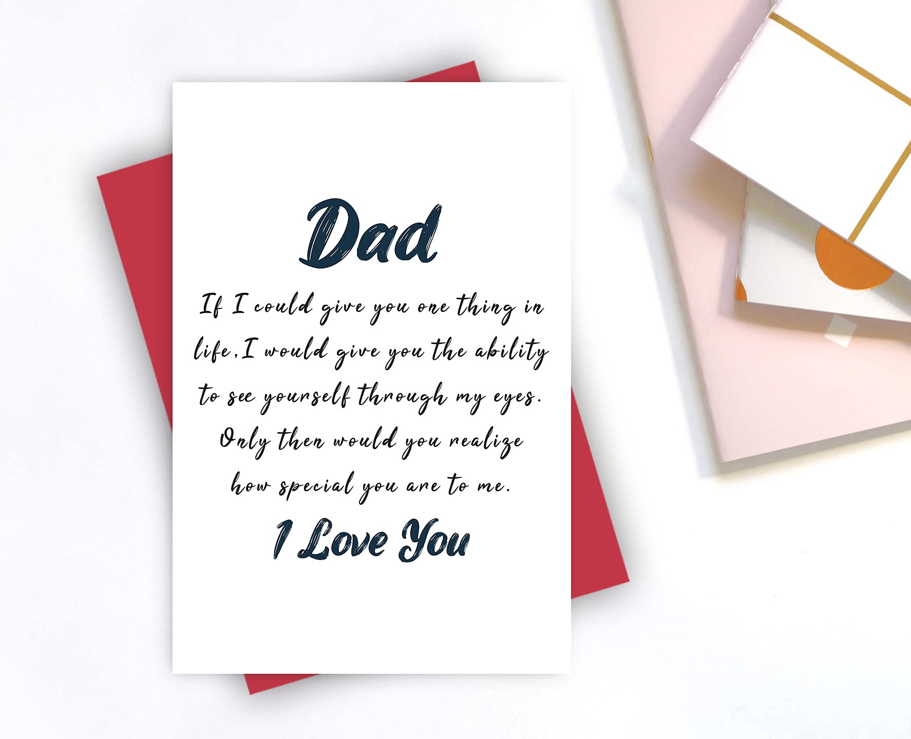 Alzombi Modern Father's Day & Birthday Greeting Card for Dad - Heartfelt 'I Love You' Card for Daddy | Perfect for Father's Day Gifts, Birthday Wishes & Special Occasions
