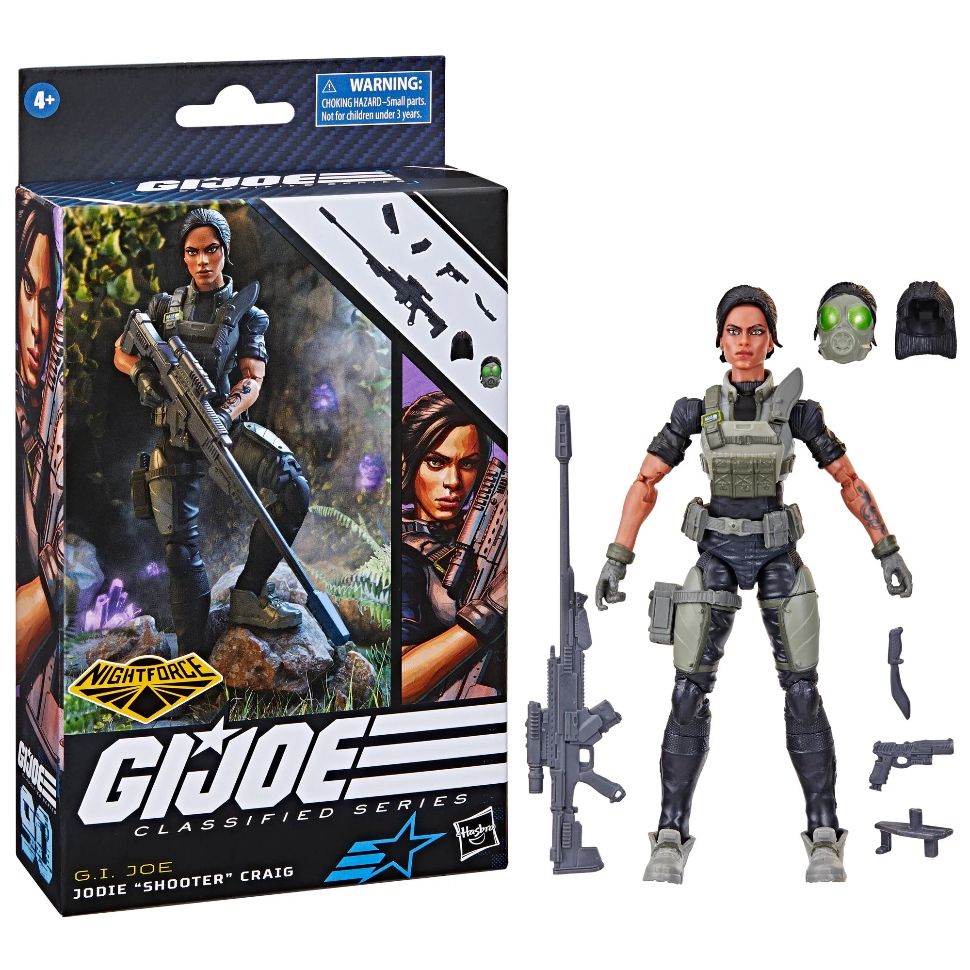 G.I. Joe Classified Series Nightforce Jodie Shooter Craig Action Figure - Collectible Military Toy for Display & Play - Perfect for Fans, Collectors, and Diorama Scenes