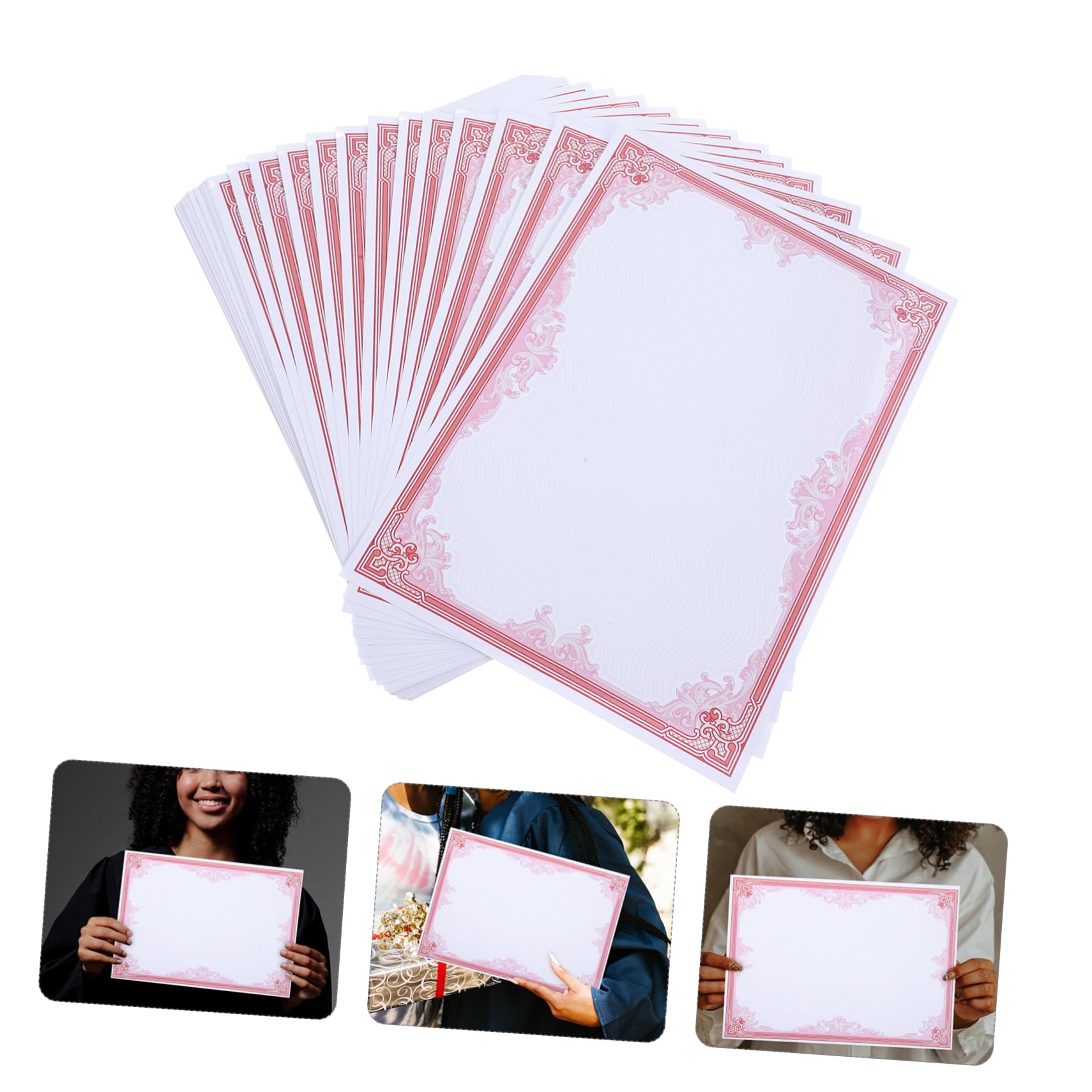 DIYEAH 150 Sheets Blank Honor Certificate Paper - Gold Foil Achievement Diplomas for Awards, Graduation & Recognition Ceremonies - Premium Quality for Schools, Offices & Special Events