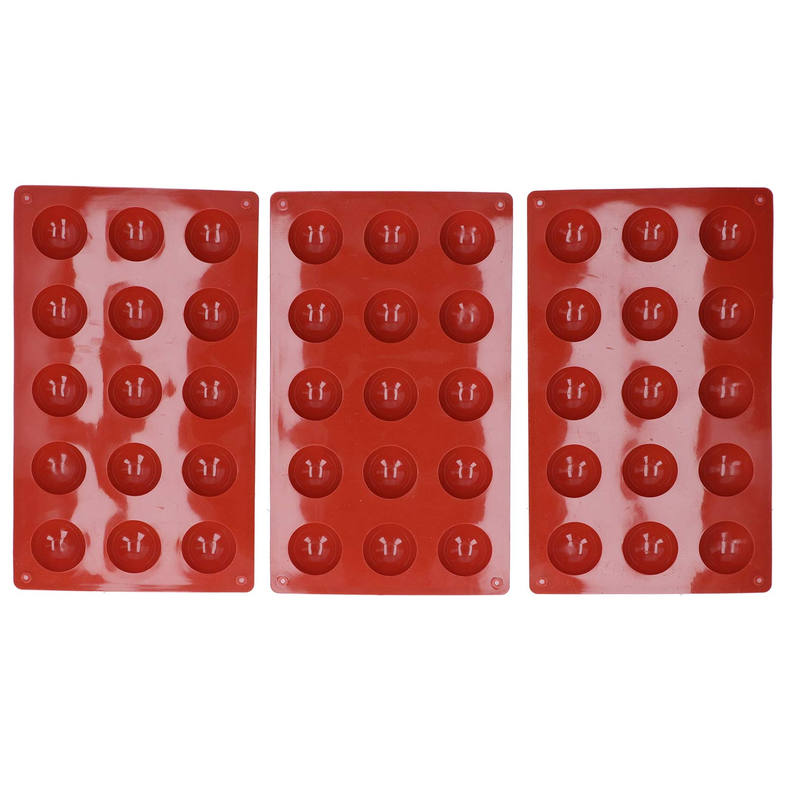 3Pcs Silicone Cake Molds - 15 Hole Hemispherical Chocolate Molds, Food Grade Baking Tools for Desserts, Cupcakes & Candies | Perfect for Home Baking, Party Treats & DIY Chocolate Making