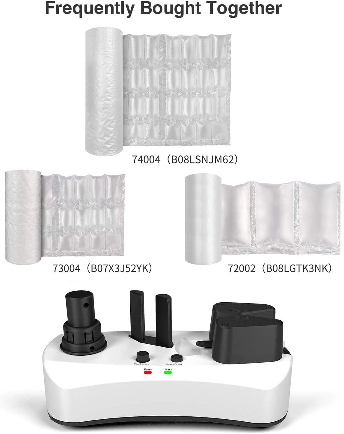 YE300 Portable Air Cushion Machine 110V - Inflatable Packaging Air Pillow Maker with 100m Free Test Film Roll (White, ACM-220) - Perfect for E-commerce Shipping, Fragile Item Protection & Moving Supplies