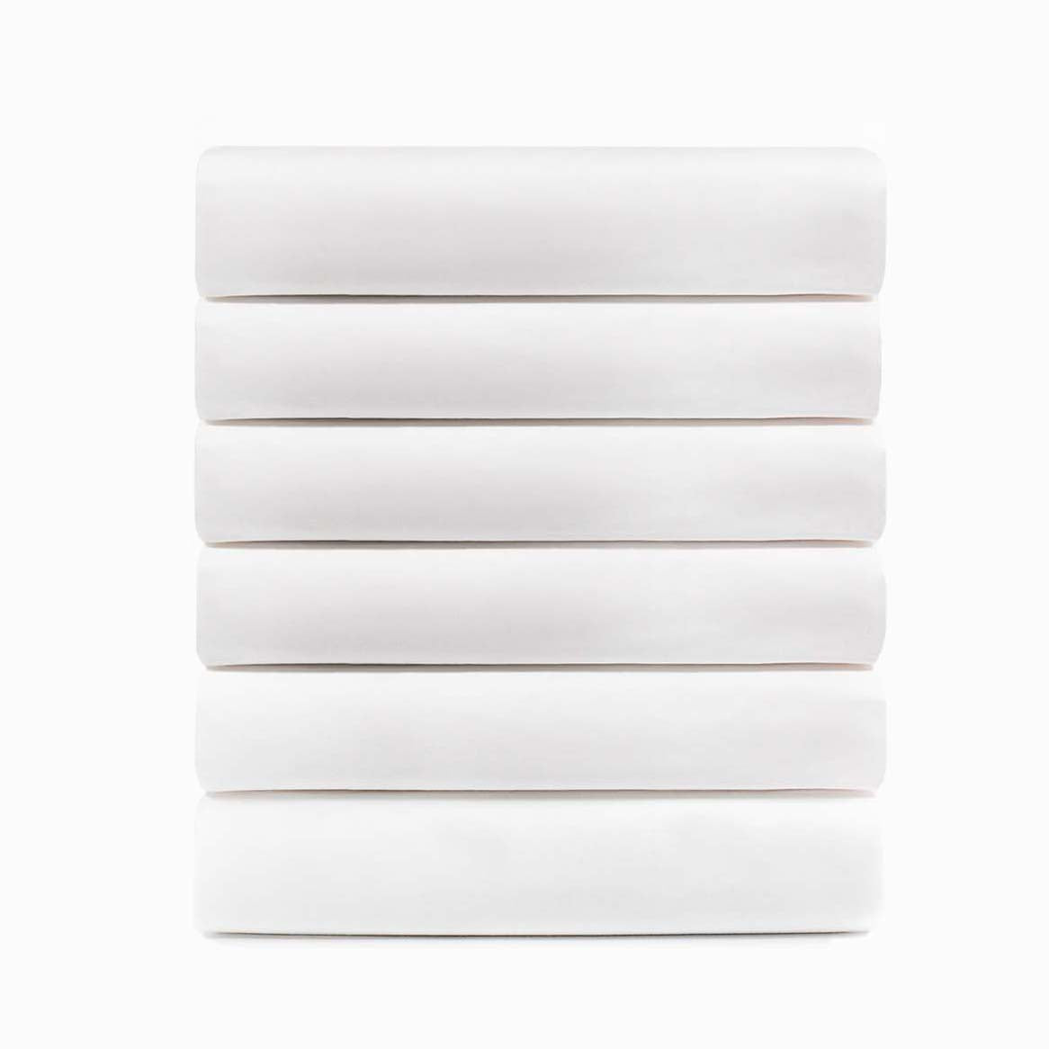 Premium 100% Cotton White Percale Fitted Bed Sheets - Hotel Quality, Ultra Soft & Breathable - Set of 3/6/12 - Perfect for Master Bedroom, Guest Room & Vacation Homes