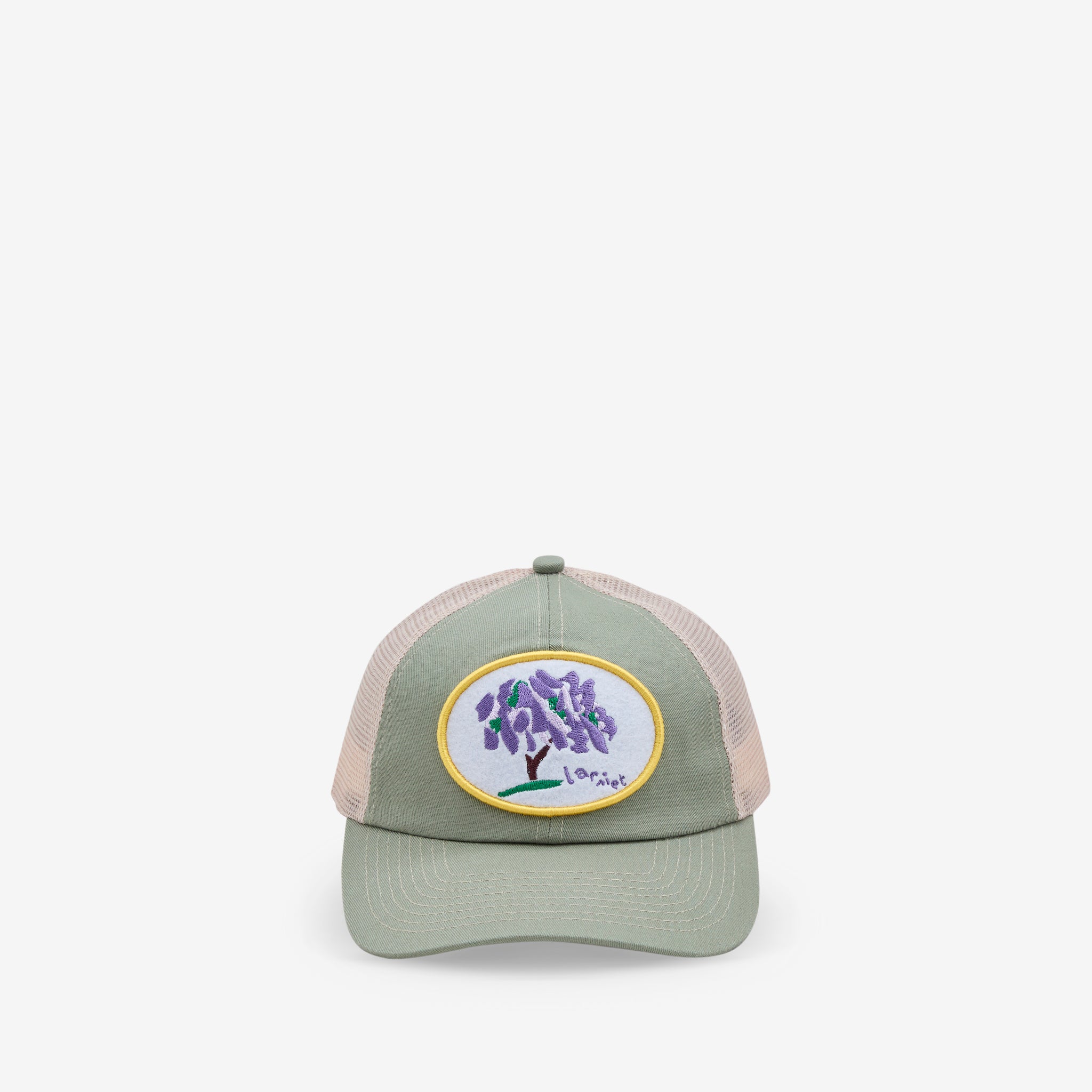 Wisteria Floral Print Trucker Hat for Women - Sage Green Vintage Baseball Cap for Outdoor, Hiking & Summer Fashion