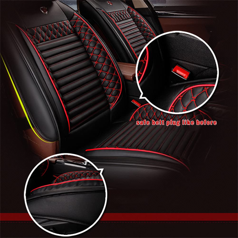 Premium Genuine Leather Car Seat Covers for Toyota Prius 2002-2020 Models - Waterproof, Scratch-Resistant, Non-Slip Design with Airbag Compatibility (5-Piece Set with Pillows, Coffee Brown) - Perfect for Daily Commuting, Road Trips & Car Interior Protection