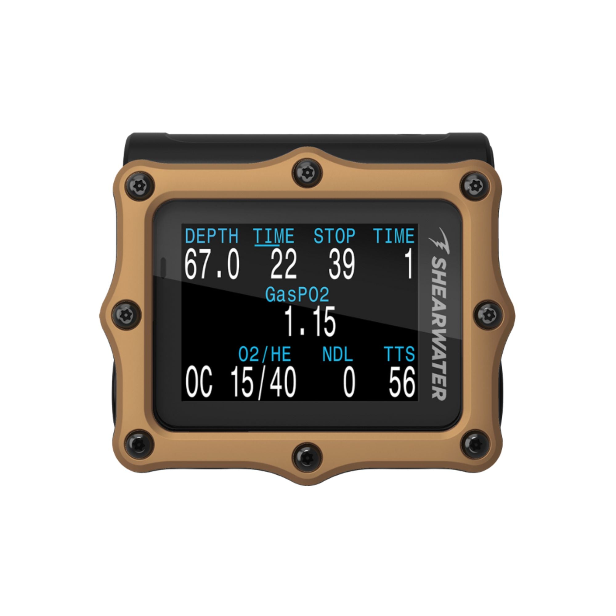 Shearwater Perdix 2 Ti Bronze Dive Computer - Professional Scuba Diving Gear for Deep Sea Exploration & Technical Diving