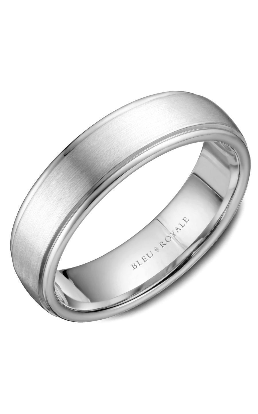 Bleu Royale Men's Wedding Band Ring - 14K White Gold Classic Comfort Fit RYL 058W65 - Perfect for Engagement, Anniversary & Special Occasions