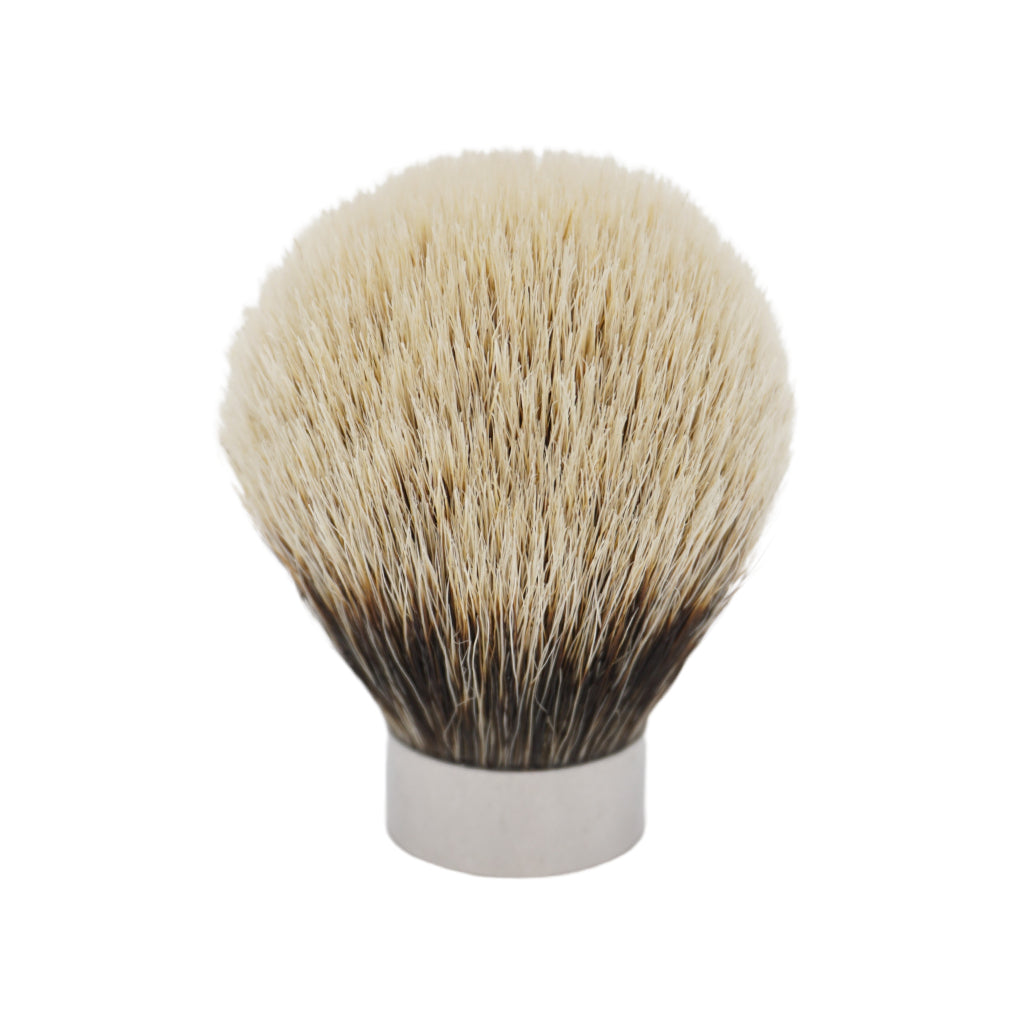 Premium 24mm Shavemac Silvertip 2-Band Badger Hair Shaving Brush Knot (Bulb Shape) - Luxury Wet Shaving Essential for Barbers & Grooming Enthusiasts