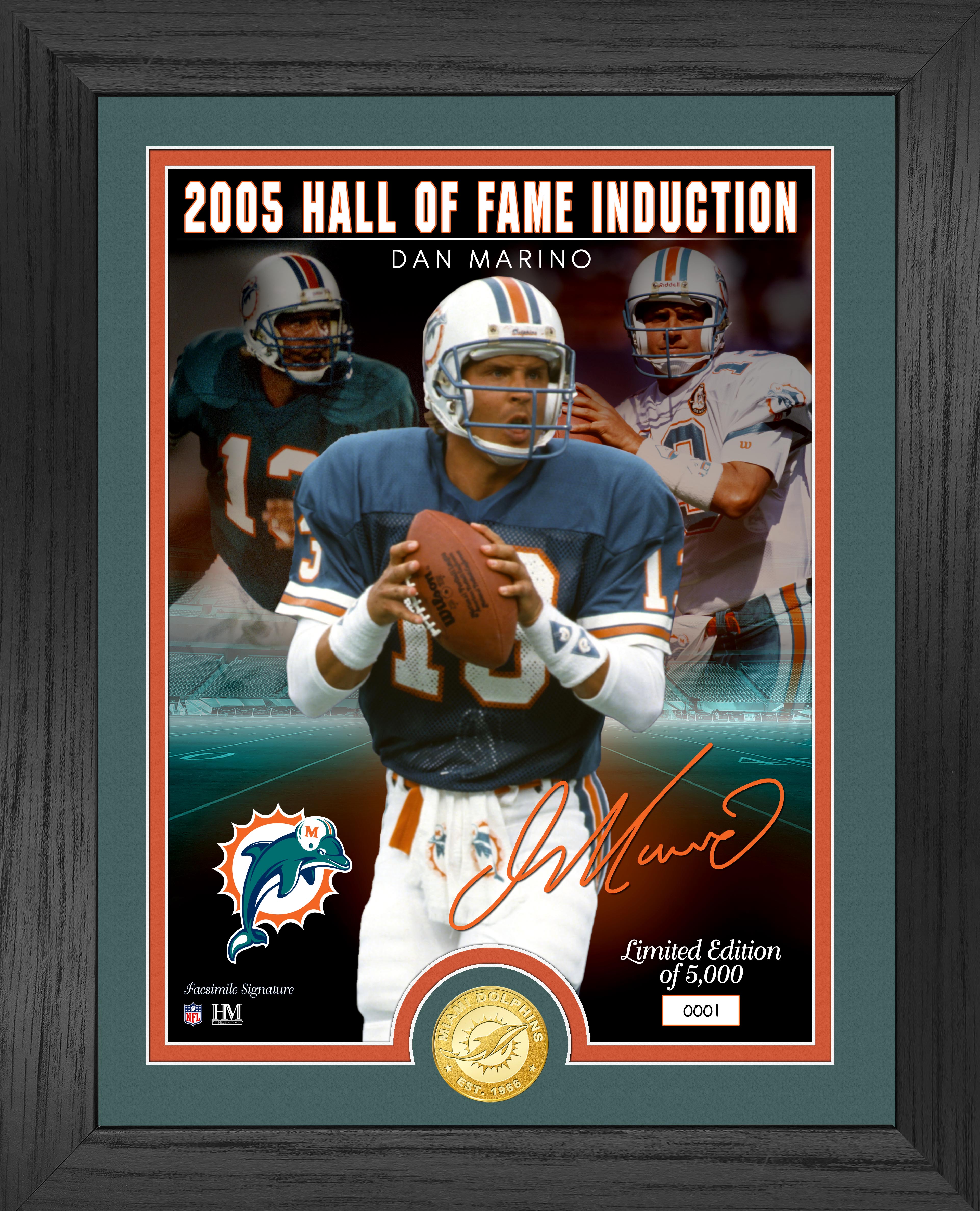 Dan Marino Miami Dolphins Hall of Fame Commemorative Bronze Coin with Signature Photo - Limited Edition Collectible for NFL Fans, Sports Memorabilia Enthusiasts & Home Office Decor
