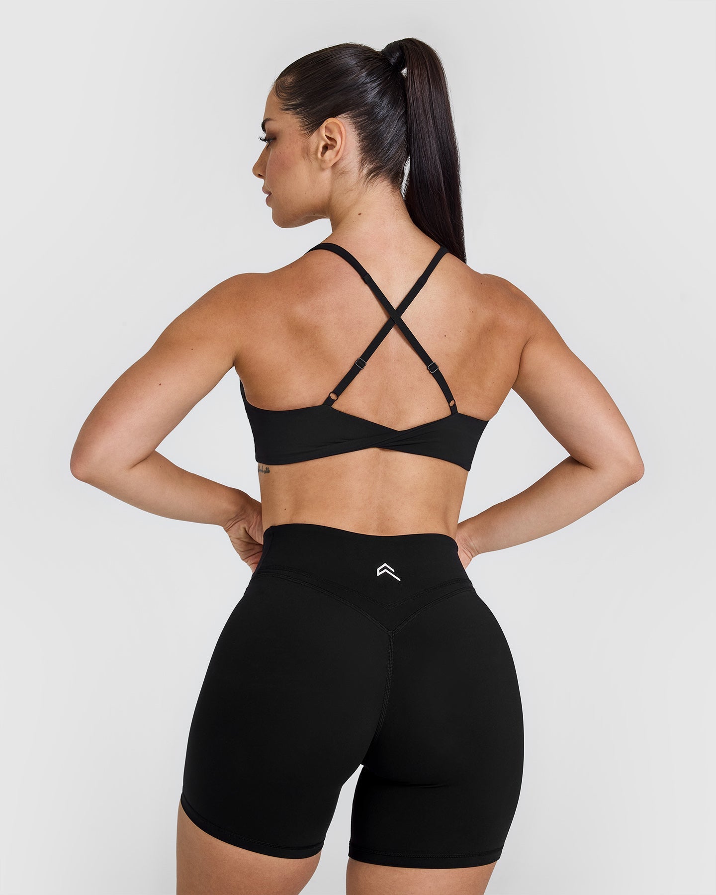 Unified Micro Bralette - Seamless Comfort Bra with White Logo in Black | Perfect for Yoga, Lounge & Everyday Wear