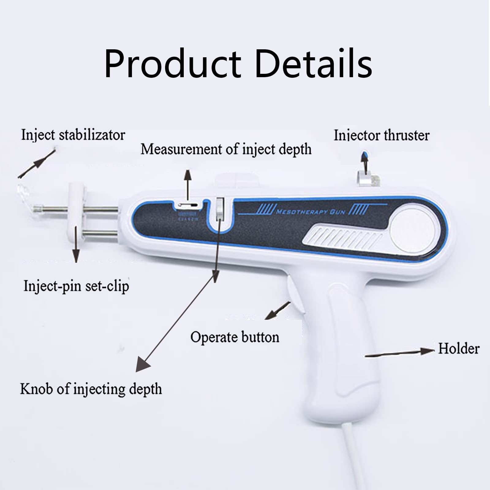 Professional Mesotherapy Gun for Skin Rejuvenation - Anti-Aging Beauty Device for Wrinkle Removal & Face Tightening | At-Home Spa Treatment & Professional Skincare Use