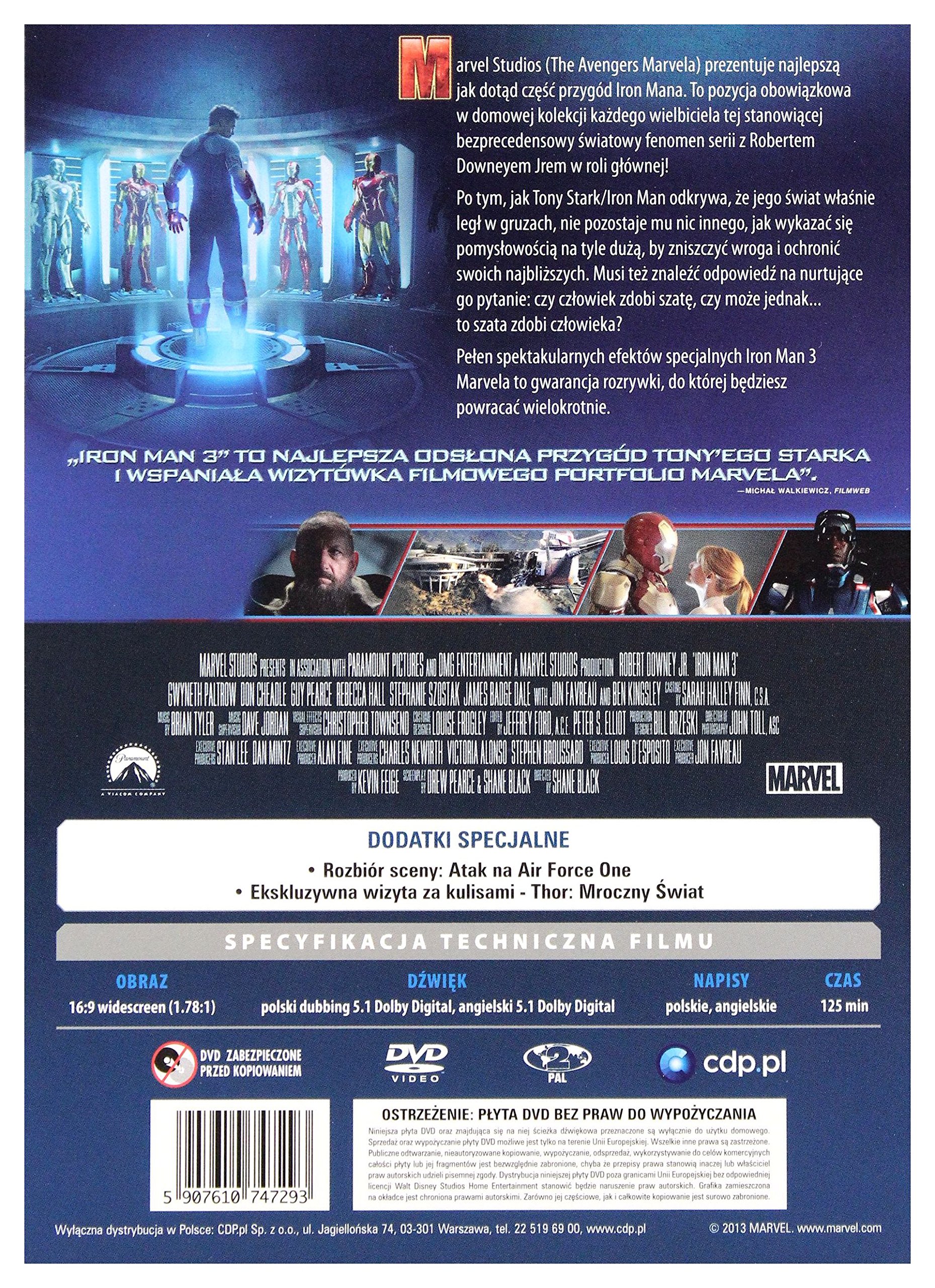 Iron Man 3 DVD - English Audio & Subtitles | Marvel Superhero Movie | Perfect for Home Entertainment & Marvel Fans Collection
