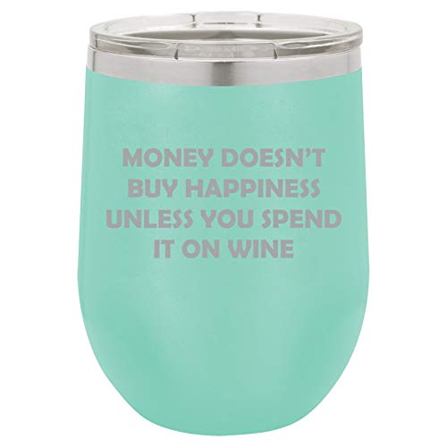 12 oz Double Wall Vacuum Insulated Stainless Steel Wine Tumbler - Stemless Coffee Travel Mug with Lid - Funny 