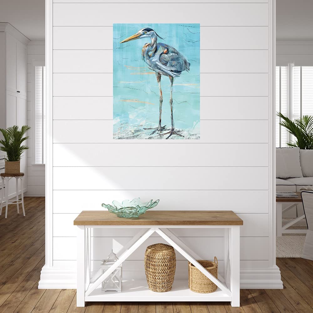 Hand-Painted Seabird Fine Art Canvas Wall Decor - 35x46 Inch Ready to Hang Painting for Living Room, Bedroom & Office - Coastal Theme Home Decor Perfect for Beach House & Nautical Style Interiors