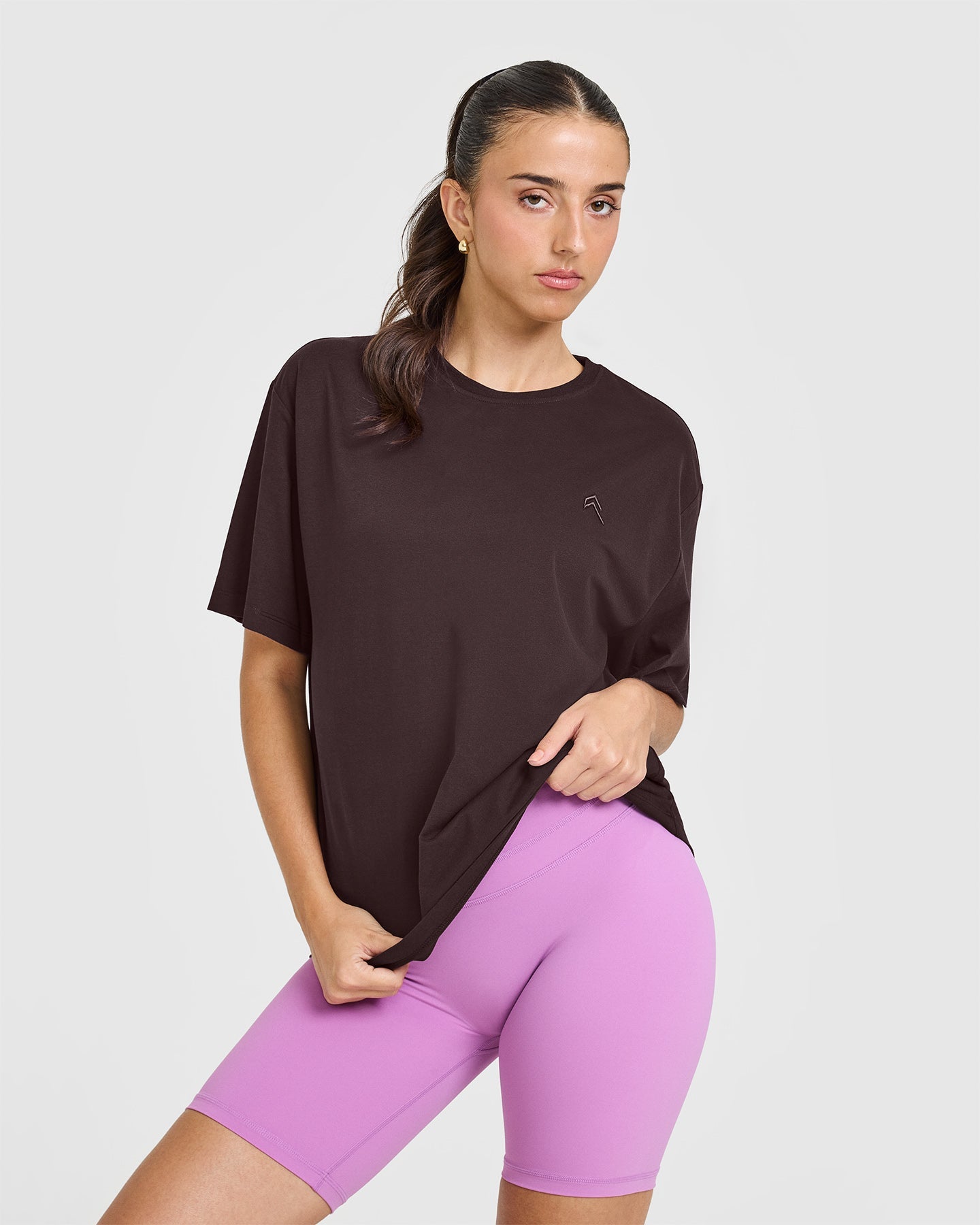Classic Oversized Lightweight T-Shirt for Women | Soft Comfortable Casual Tee in Plum Brown | Perfect for Everyday Wear, Lounging & Street Style Outfits