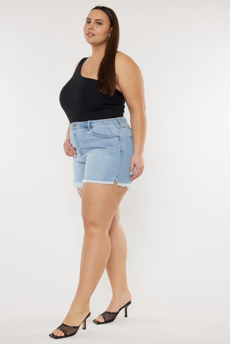 Imogen High Rise Mom Shorts for Women - Plus Size Denim Shorts | Comfortable & Stylish for Summer, Casual Outings & Beach Vacations
