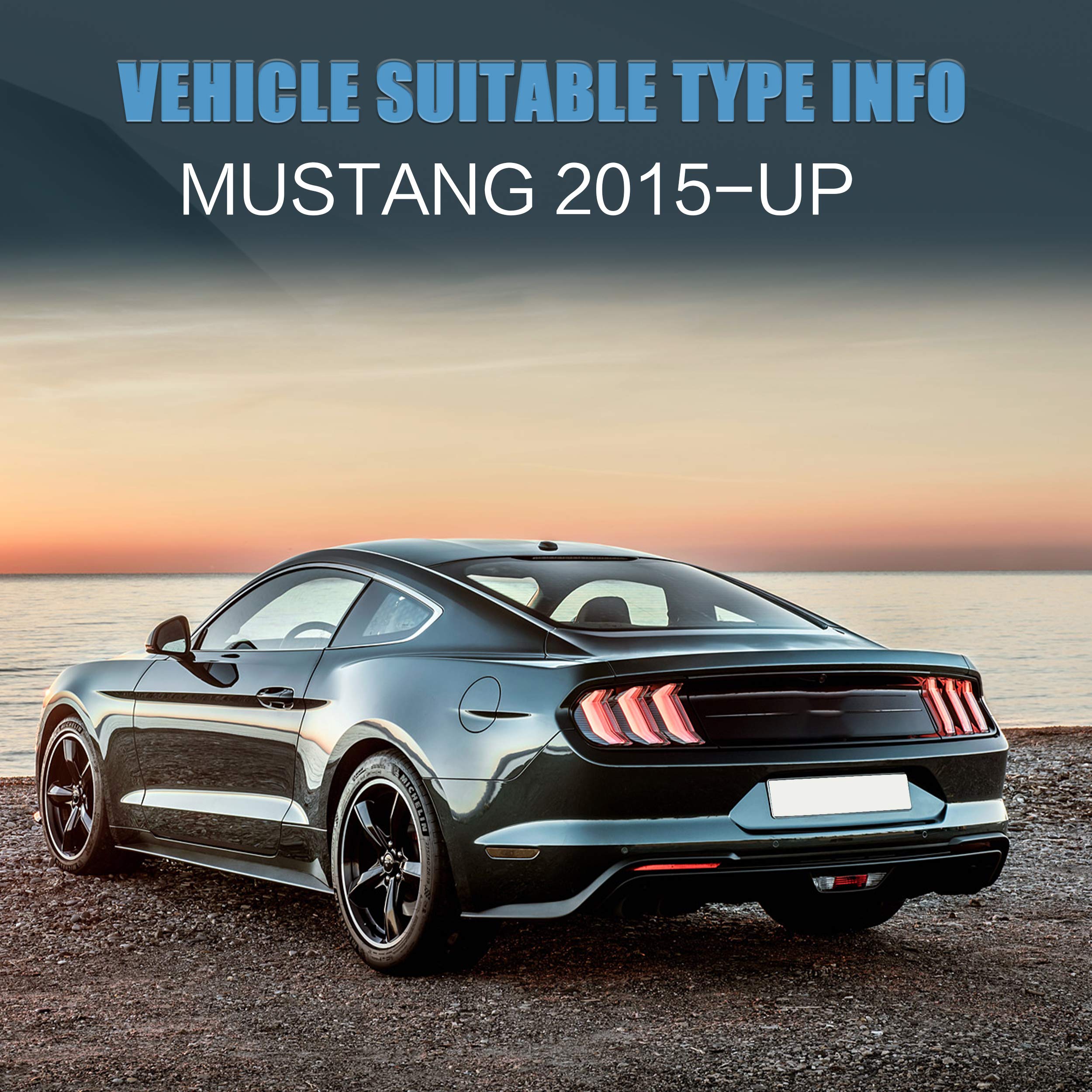 VLAND LED Tail Lights Assembly for 2015-2020 Ford Mustang 6th Gen - Plug & Play, 5 Lighting Modes, Clear Lens - Upgrade Your Mustang's Style & Safety for Night Driving & Car Shows