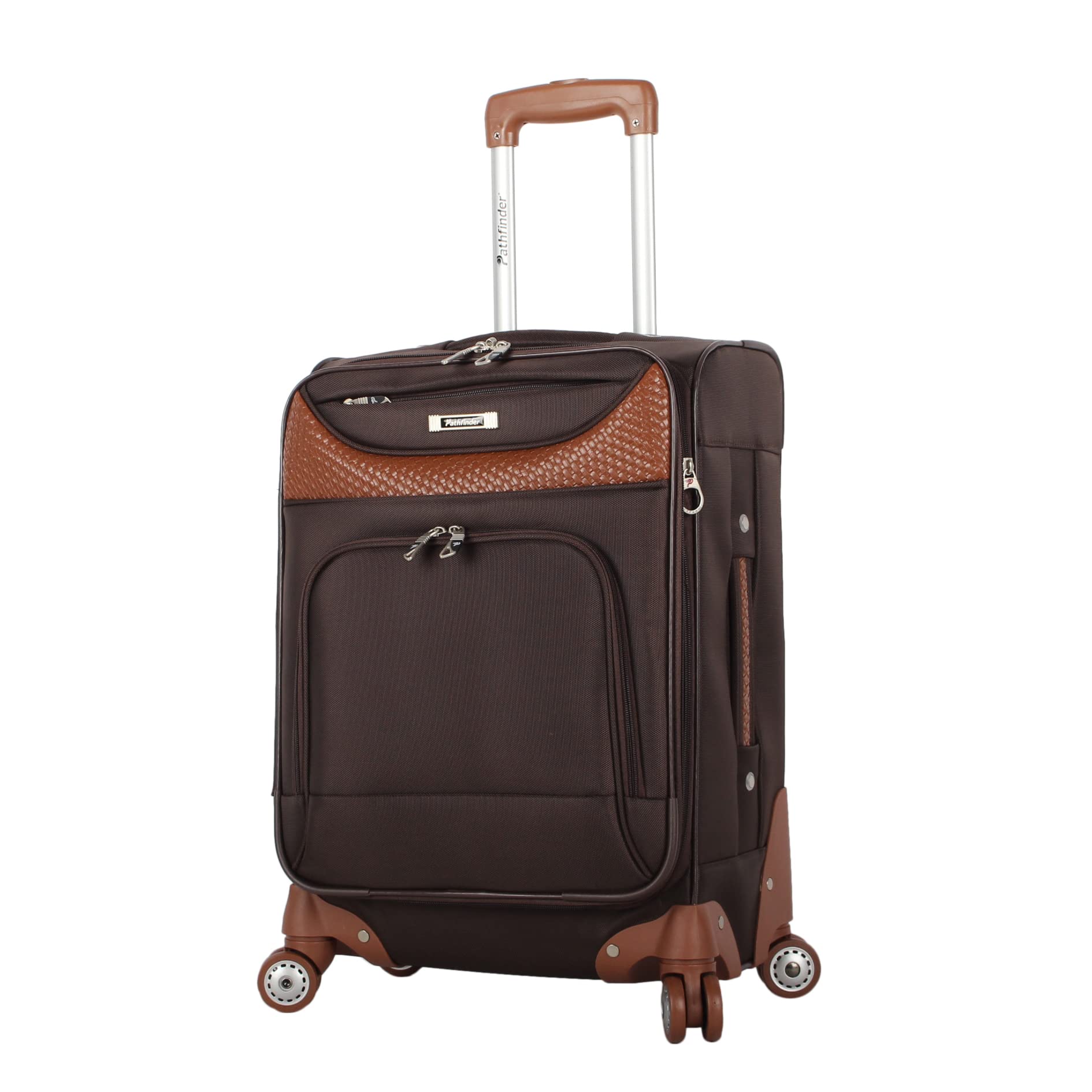 Pathfinder 4-Piece Spinner Luggage Set with Telescoping Handle - Chocolate Brown Hardshell Suitcase for Travel, Business Trips & Vacations - Lightweight & Durable Spinner Wheels
