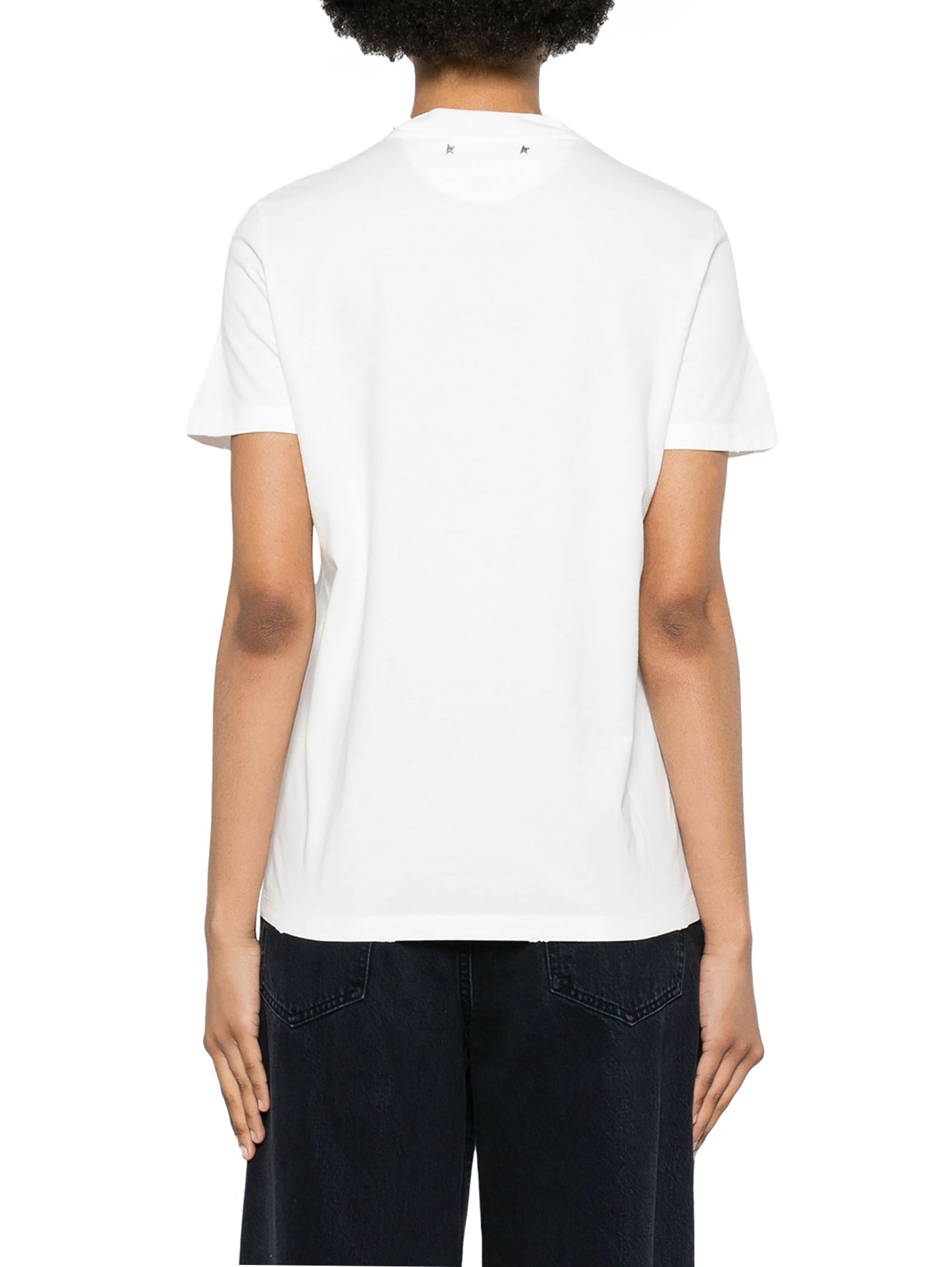 Sparkling Crystal Embellished Cotton T-Shirt for Women - Elegant & Comfortable Fashion Top for Parties, Dates & Casual Wear