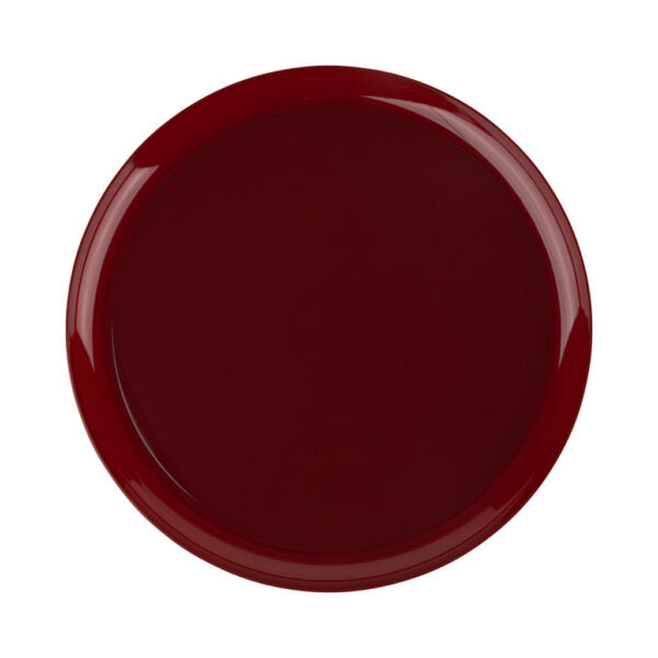Premium Cranberry Red Round Plastic Plates - 10 Pack, Durable & Elegant for Parties, Weddings, and Holiday Gatherings