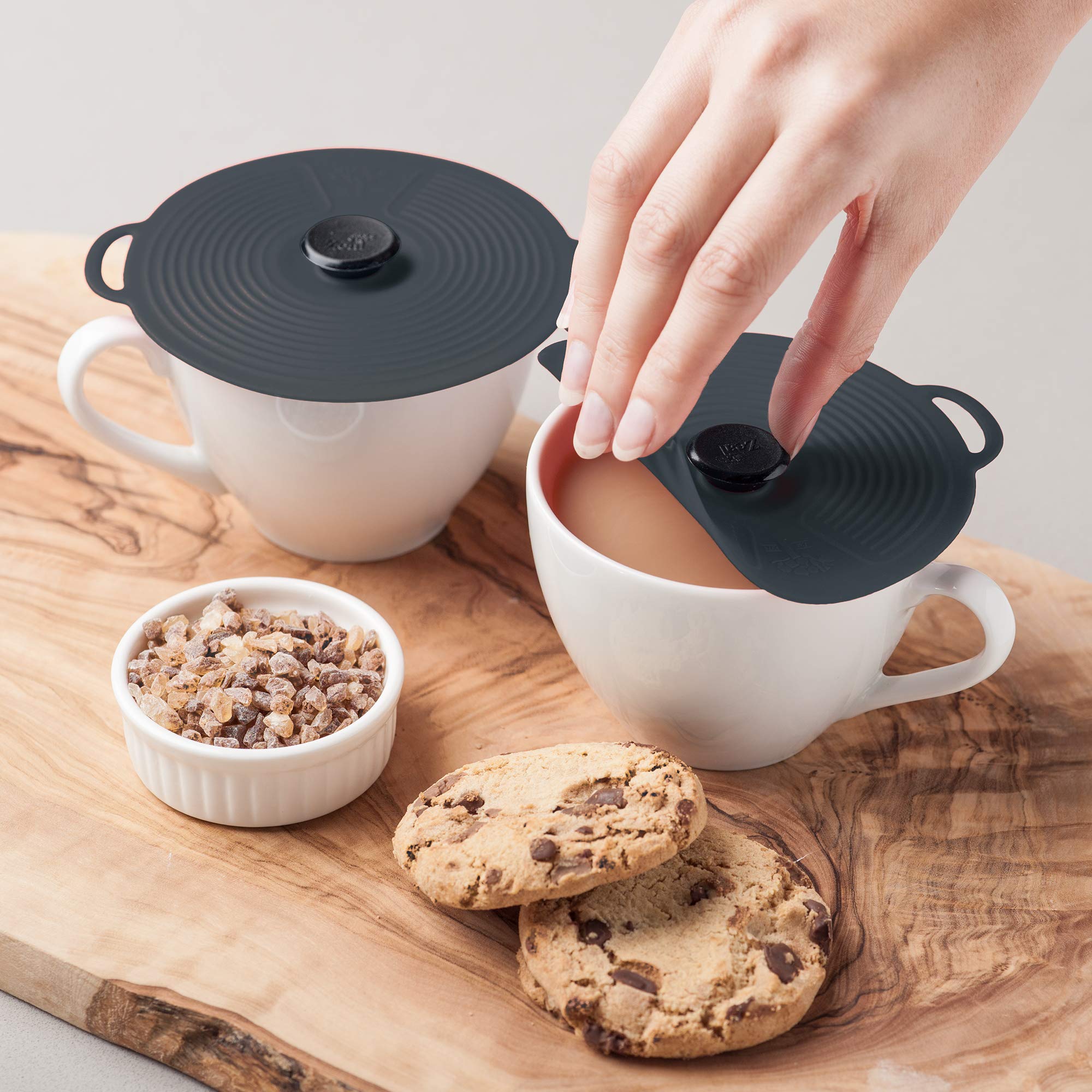 Zeal Silicone Airtight Food Storage Lids - Reusable, Eco-Friendly, BPA-Free - Set of 2 (10cm/3.94