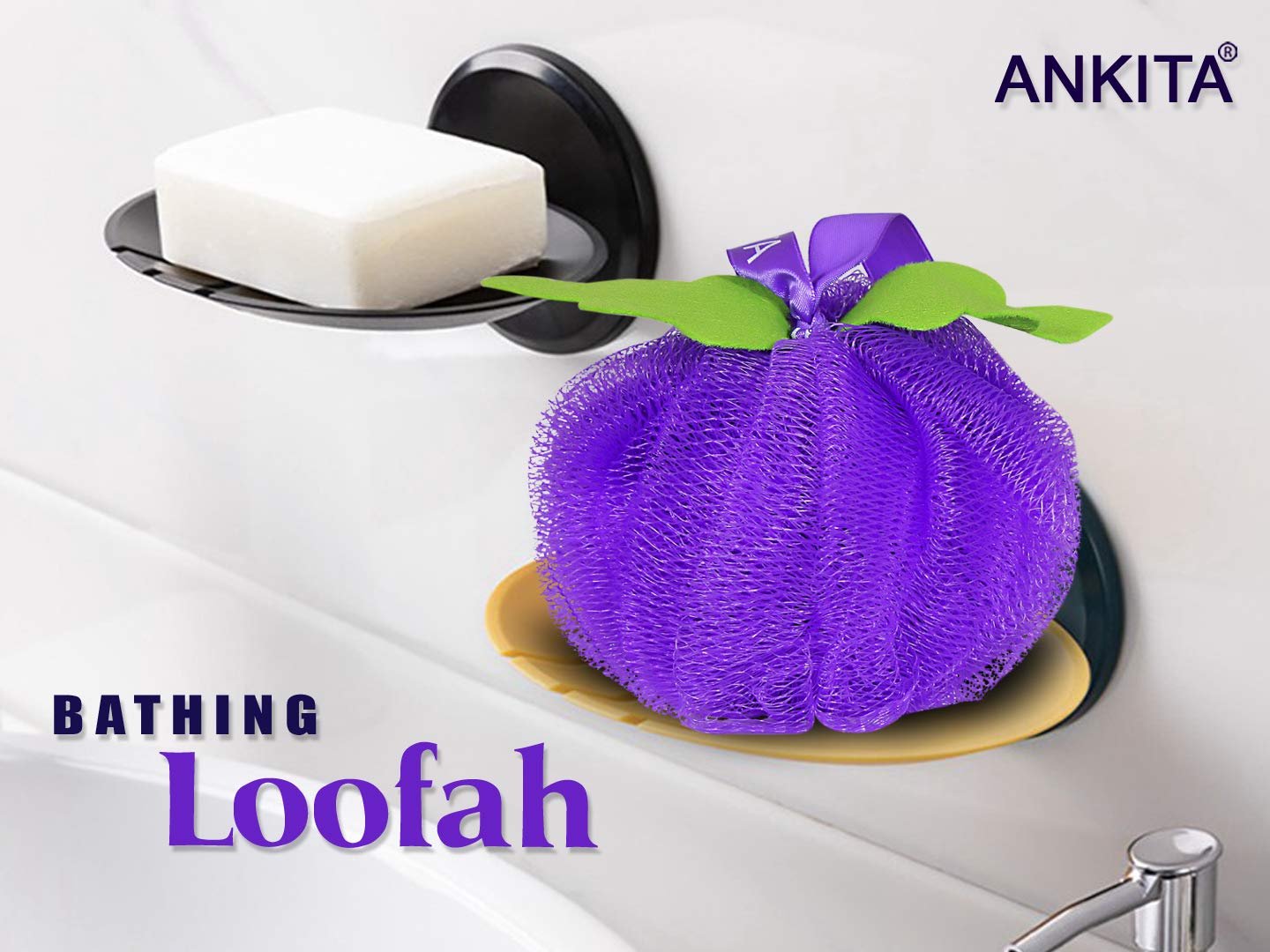 Premium Mesh Loofah Bath Sponge & Shower Pouf - Exfoliating Body Scrubber for Soft Skin (Color May Vary) by Chhavi Creation - Ideal for Daily Shower, Spa & Gentle Skin Exfoliation