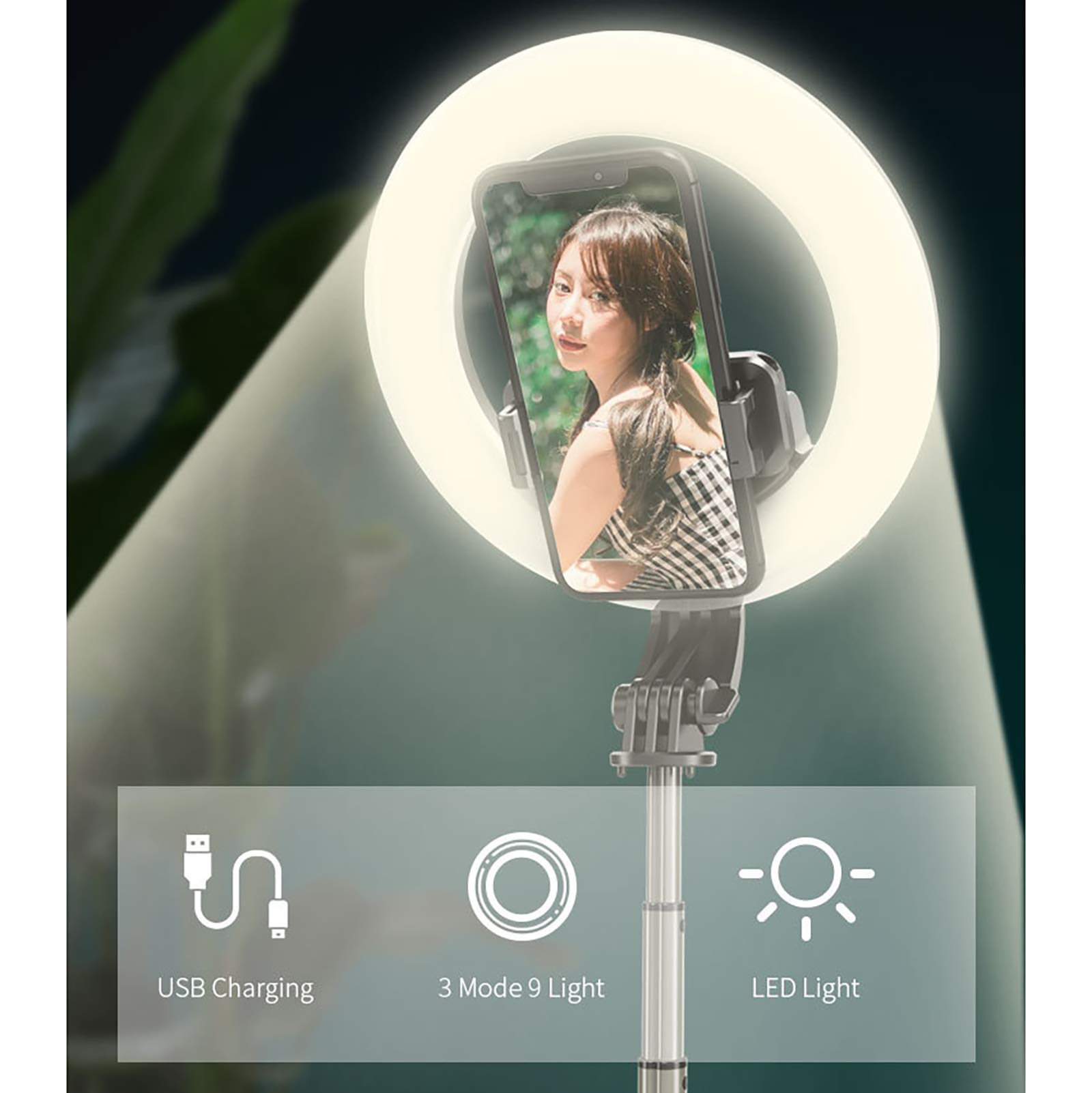 6-in LED Selfie Ring Light with Tripod & Phone Holder - Dimmable Beauty Ring Light for Live Streaming, Makeup, YouTube Videos - Compatible with iPhone & Android - Perfect for TikTok, Instagram, Vlogging & Home Studio Lighting