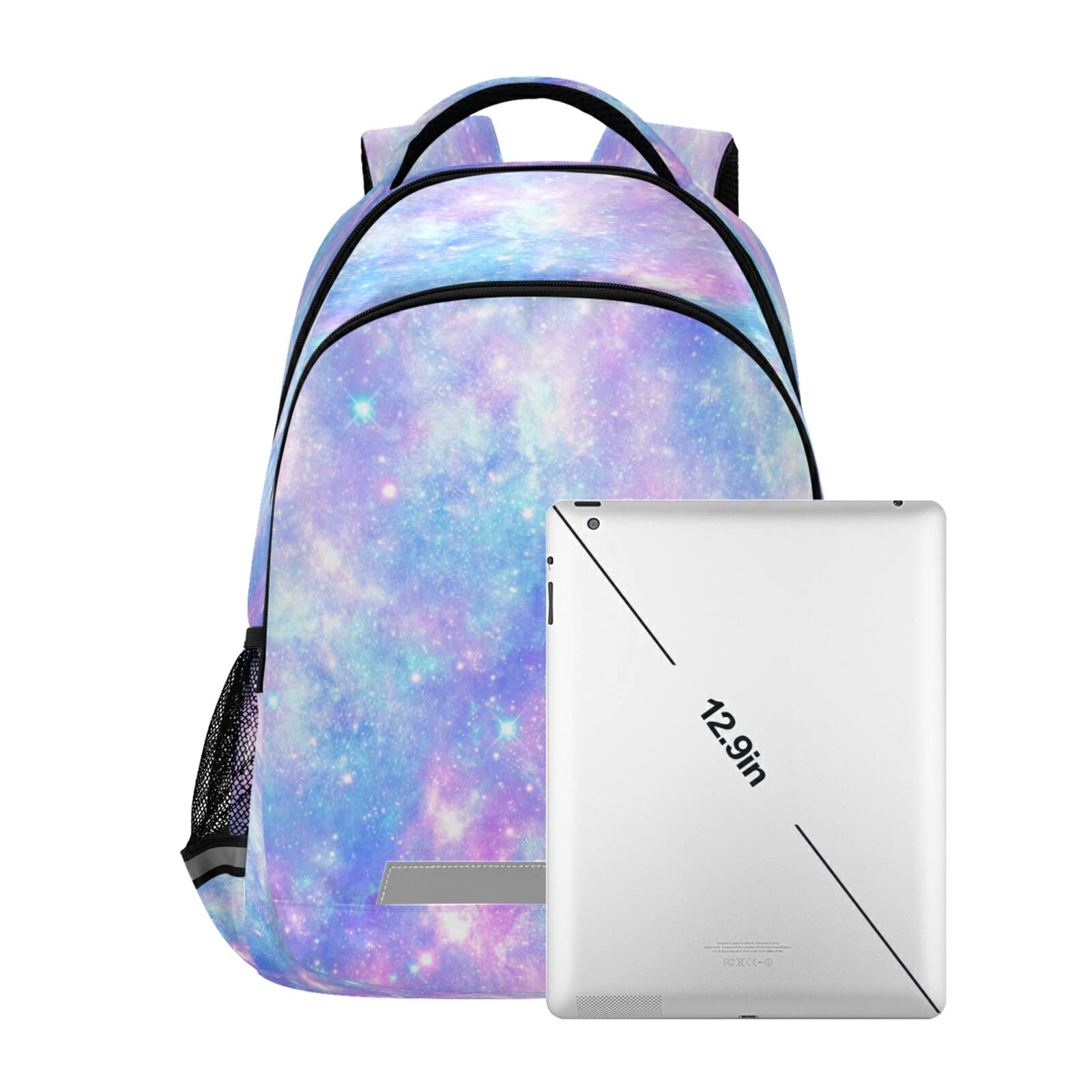 **Pink & Blue Galaxy Star Backpack - Waterproof Laptop Backpack for Women & Teens, Durable School Book Bag, College Shoulder Bag for Travel, Sports & Daily Use**    *(Use Cases: Perfect for school, college, travel, gym, hiking, and everyday adventures!)*