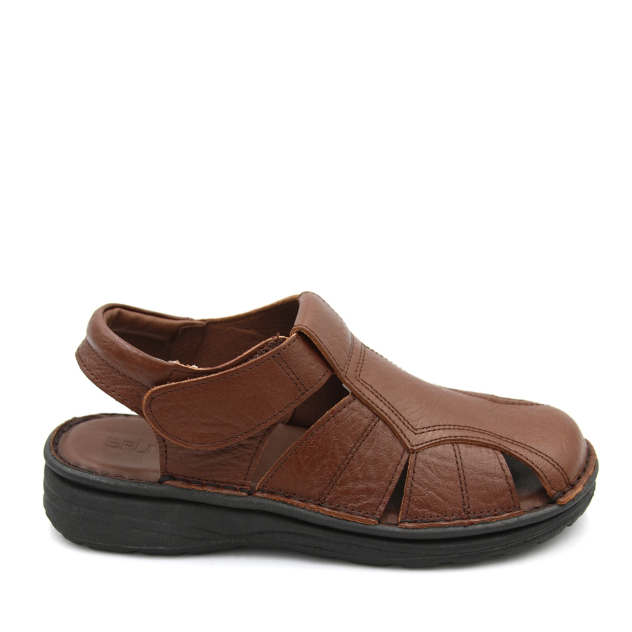 BRUNO CO. Men's Leather Sandals - DAMIEN Brown | Comfortable & Stylish for Summer, Beach, and Casual Wear
