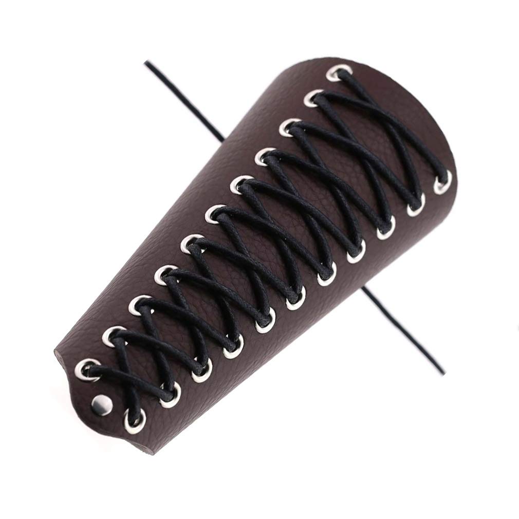 Unisex Faux Leather Gauntlet Wristband - Punk Gothic Rock Bracelet with Lace Up Design - Wide Arm Armor Cuff for Men & Women - Perfect for Concerts, Cosplay and Alternative Fashion