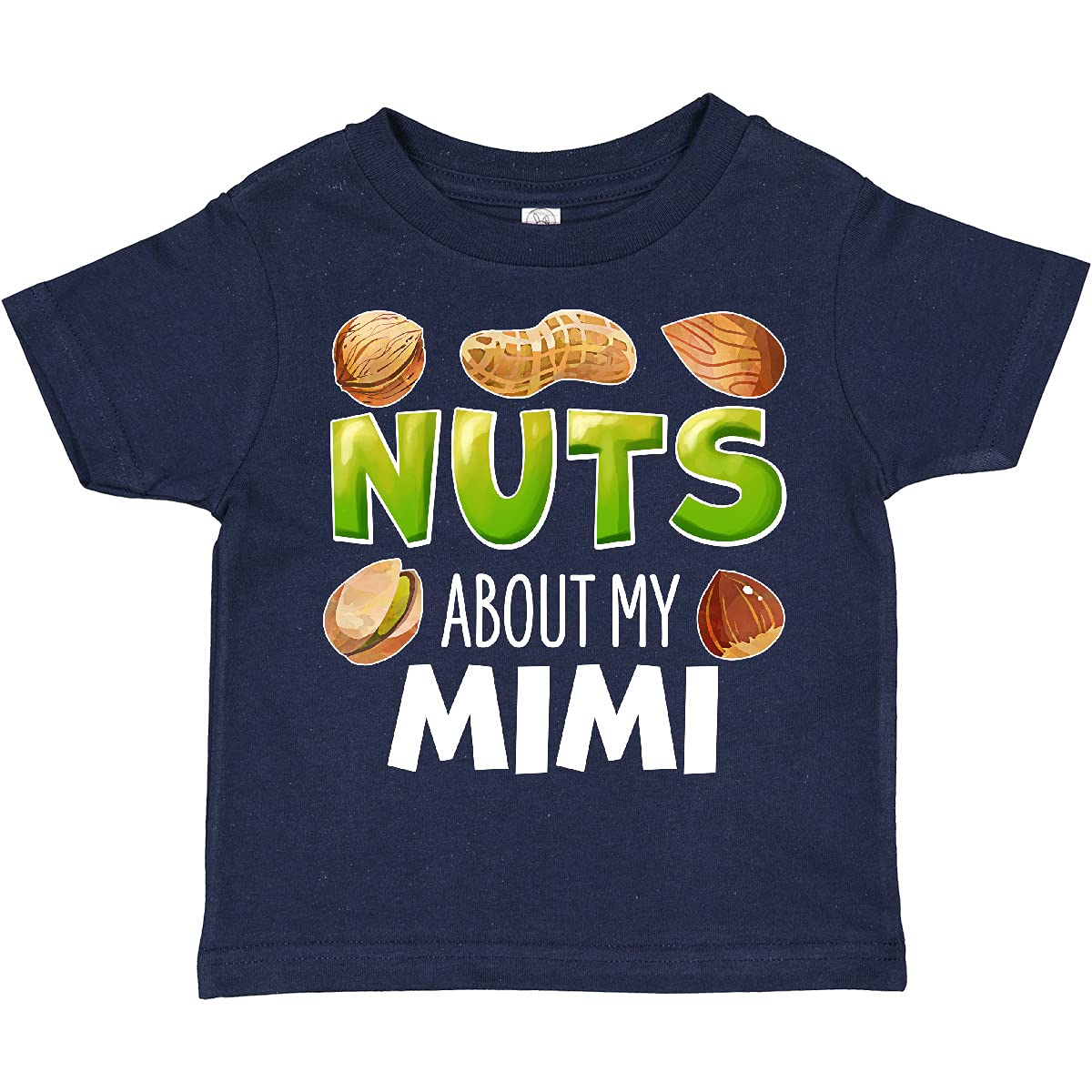 Funny Nuts About My Mimi Toddler T-Shirt - Peanut Almond Pistachio Design - Cute Casual Outfit for Kids & Grandparents Day - Perfect Gift for Grandmothers & Toddlers
