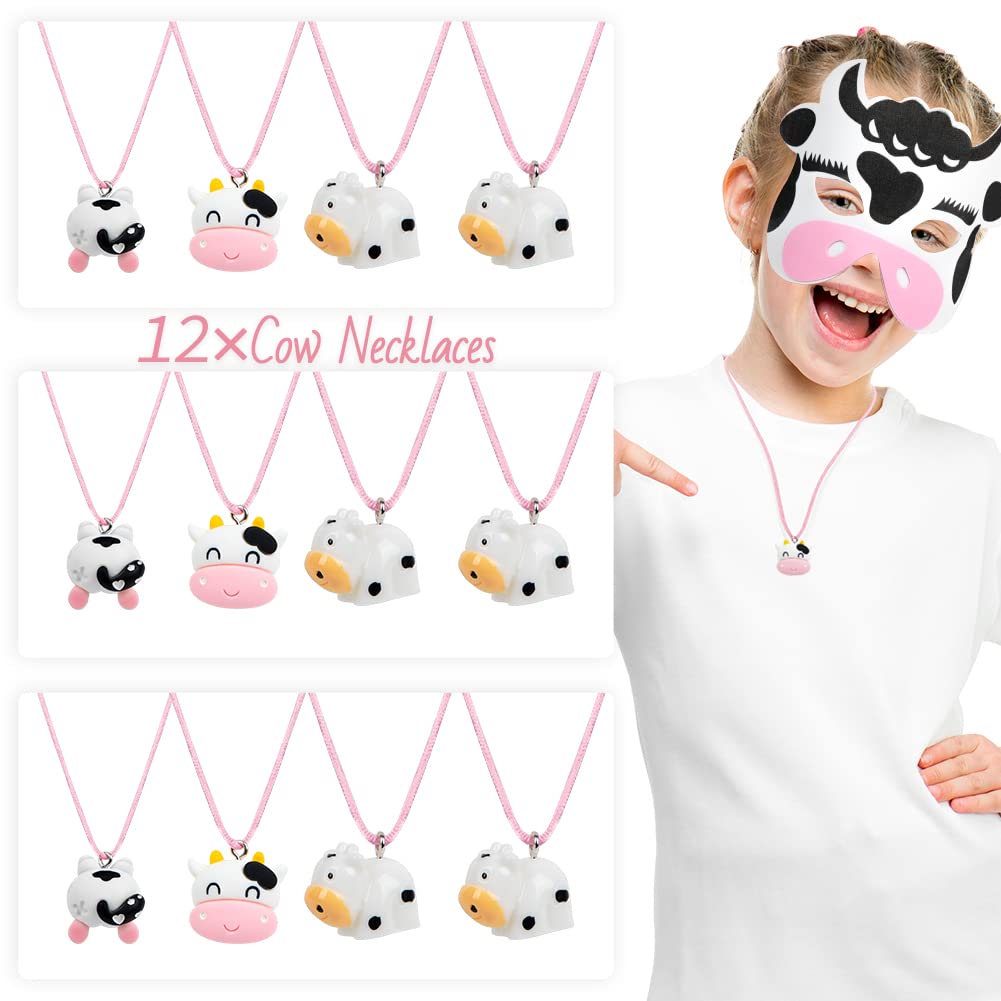 Fozi Cozi 134PCS Farm Animal Party Favors Set for Kids Ages 4-8 - Cow Themed Birthday Party Supplies & Baby Shower Goodie Bag Fillers with Keychains, Stickers, Necklaces | Perfect for Farm Birthday Parties, Classroom Rewards & Party Favors