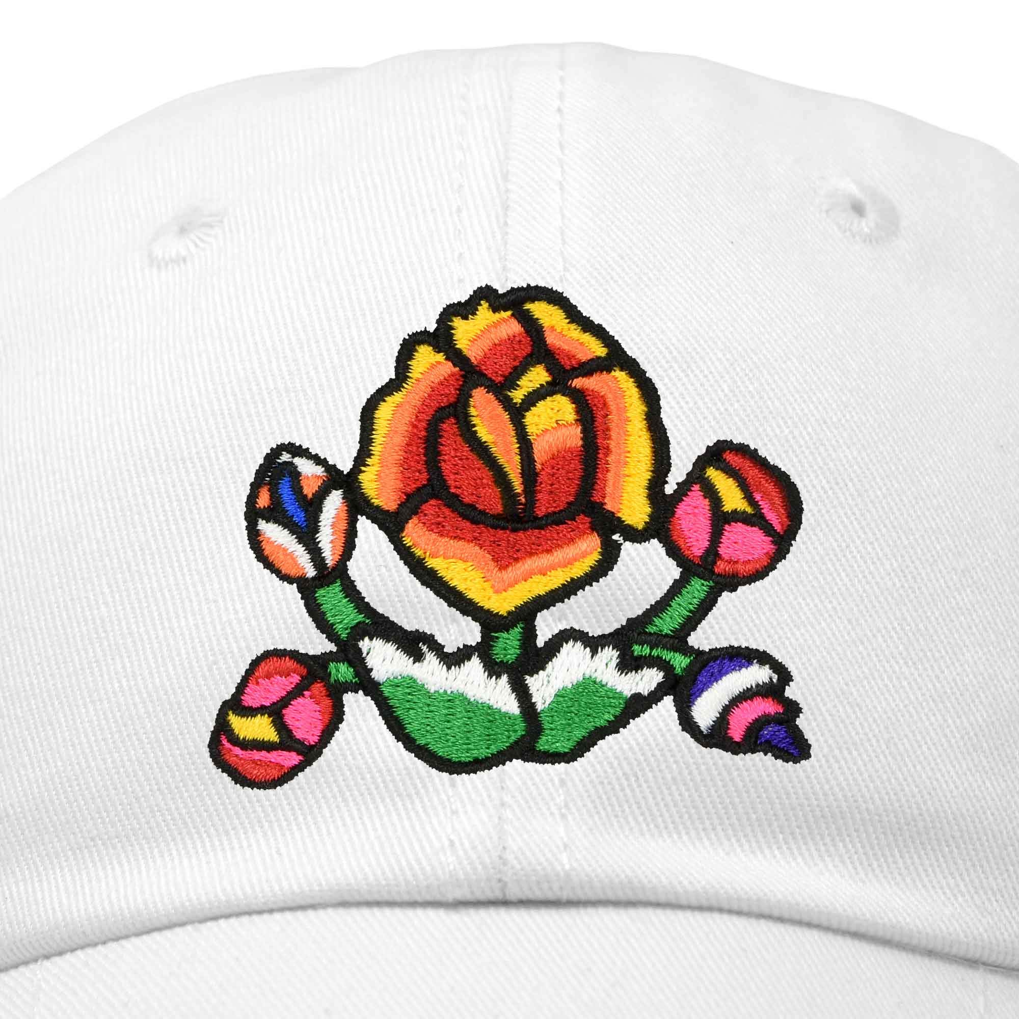 Latin Floral Lily Embroidered Baseball Cap for Women - Stylish Summer Sun Hat for Outdoor Activities, Beach, and Casual Wear