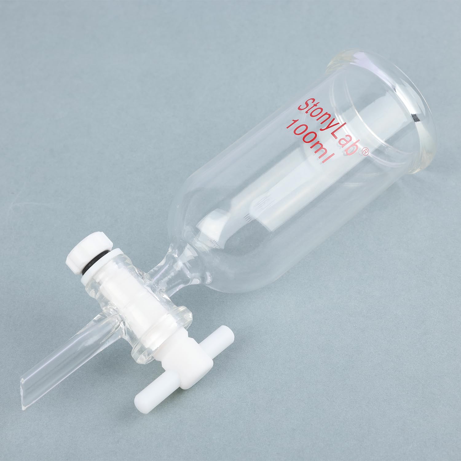 Stonylab 100ml Borosilicate Glass Dropping Funnel with PTFE Stopcock - Premium Lab Burette Funnel for Chemistry Experiments, Essential Oil Mixing & Home DIY Projects